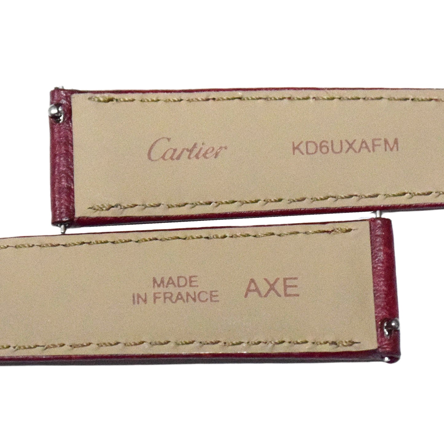 未使用 保管品 Cartier カルティエ 純正 レザーベルト KD6UXAFM ワンタッチ式 ワインレッド メンズ 時計ベルト