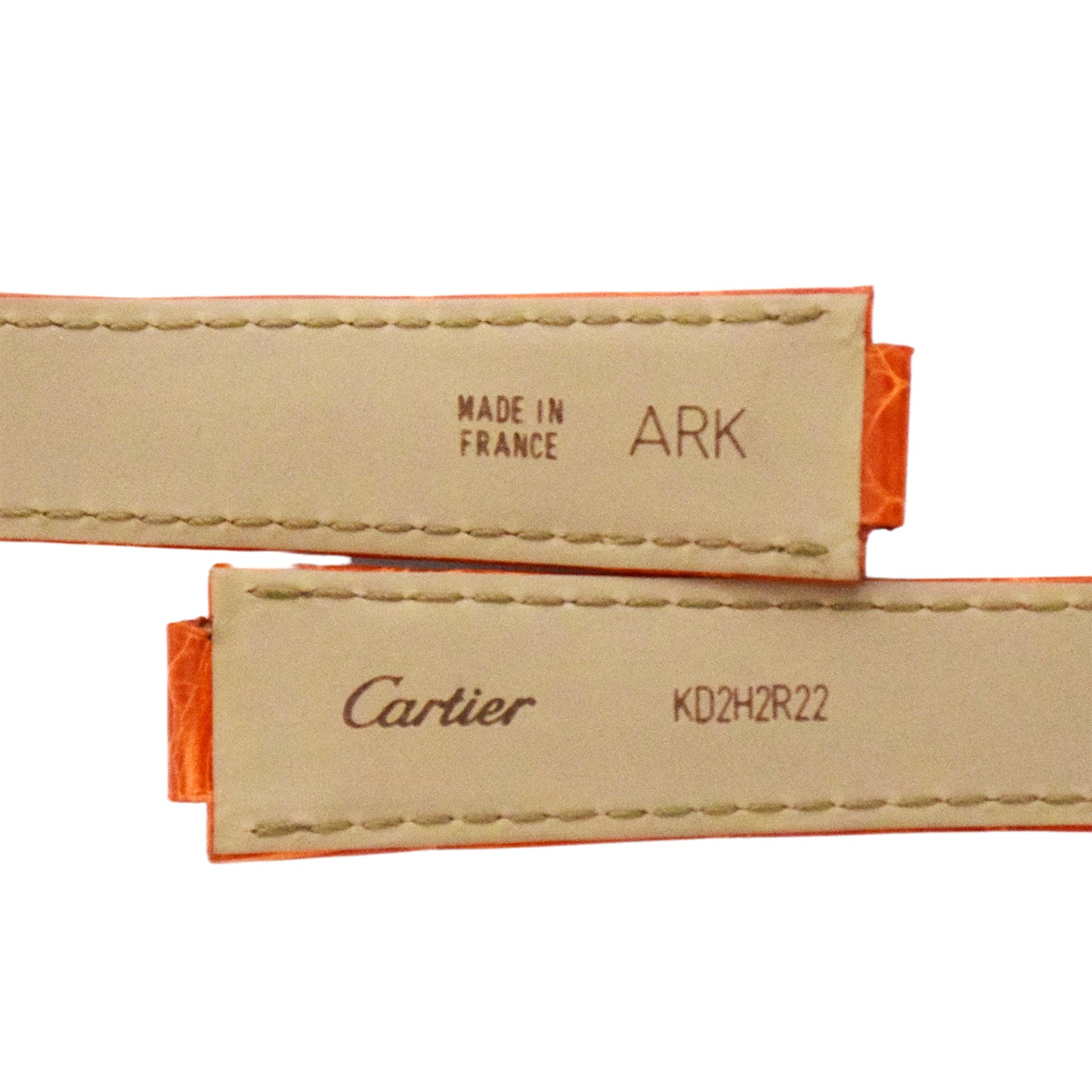 Unused, stored Cartier genuine crocodile leather strap, orange, women's watch strap