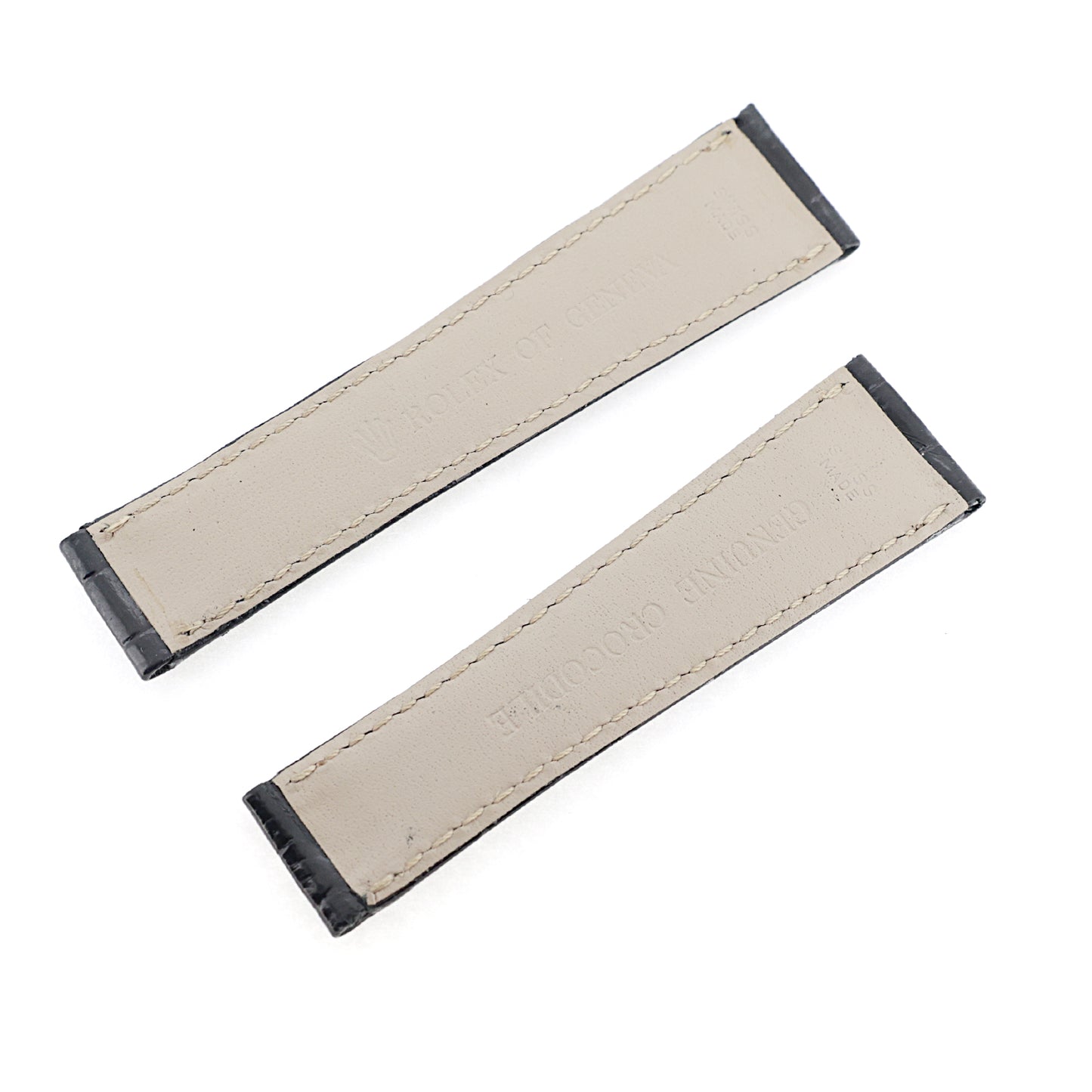 未使用 保管品 ROLEX ロレックス 純正 クロコ レザーベルト ブラック メンズ 時計ベルト