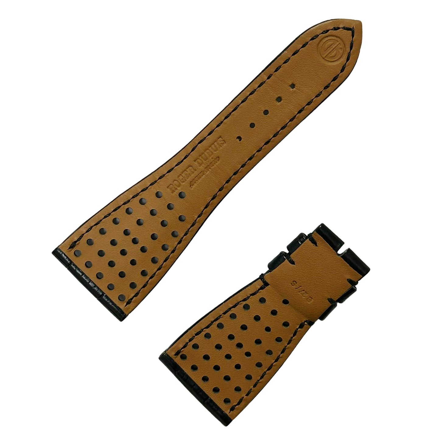 未使用 保管品 ROGER DUBUIS ロジェデュブイ 純正 レザーベルト ゴールデンスクエア B27/S ブラック メンズ 時計ベルト