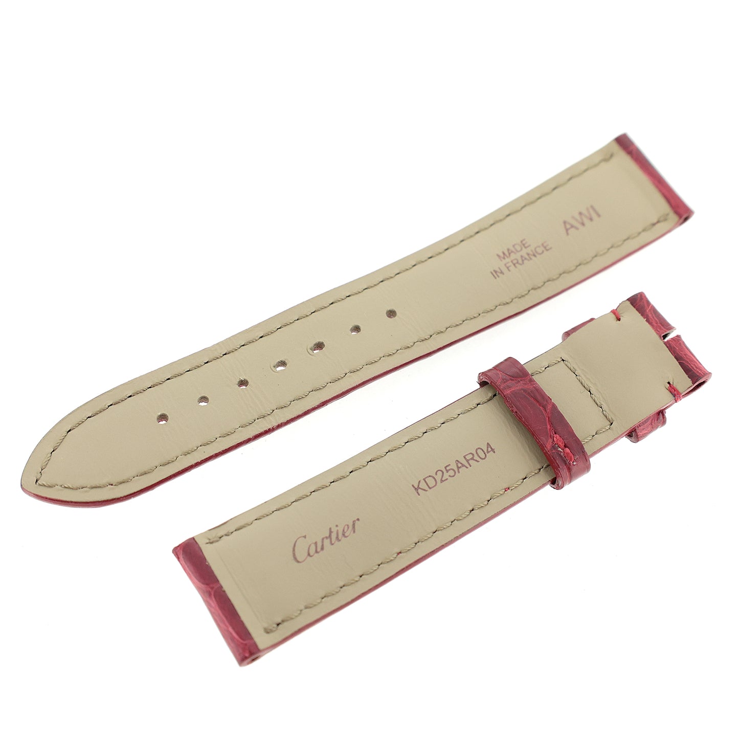 Cartier カルティエ 純正 レザーベルト レッド レディース 時計ベルト