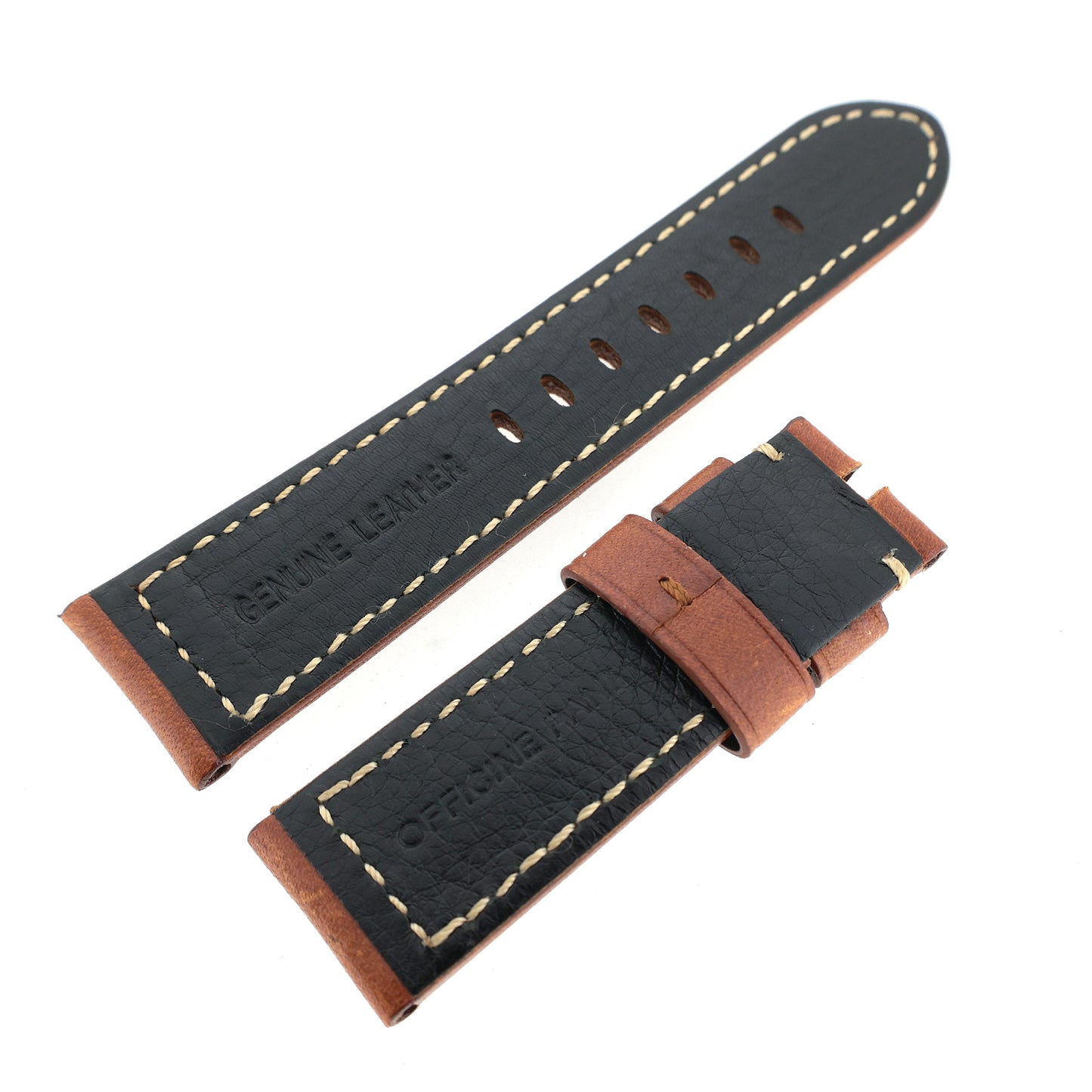 美品 PANERAI パネライ 純正 レザーベルト 尾錠用 24mm ブラウン メンズ 時計ベルト