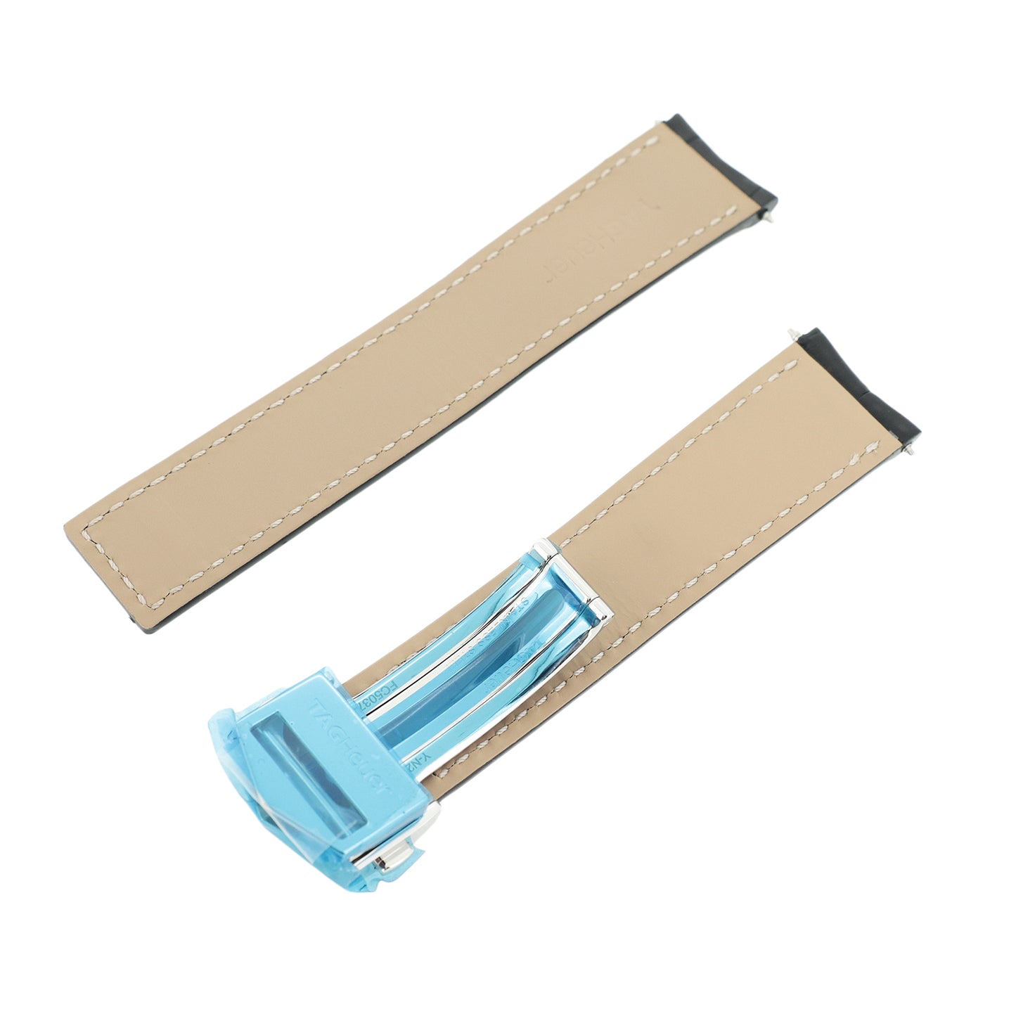 未使用 保管品 TAG HEUER タグホイヤー 純正 レザーベルト Dバックル付 カレラ ブラック メンズ 時計ベルト