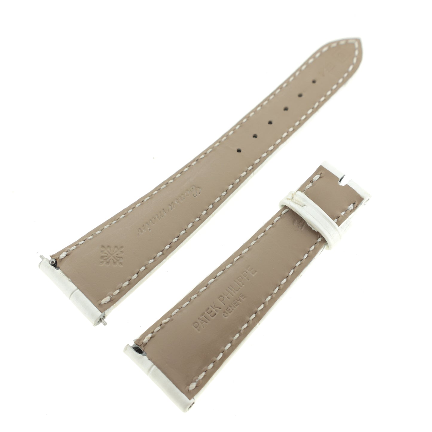未使用 保管品 PATEK PHILIPPE パテックフィリップ 純正 レザーベルト 白 ホワイト メンズ 時計ベルト