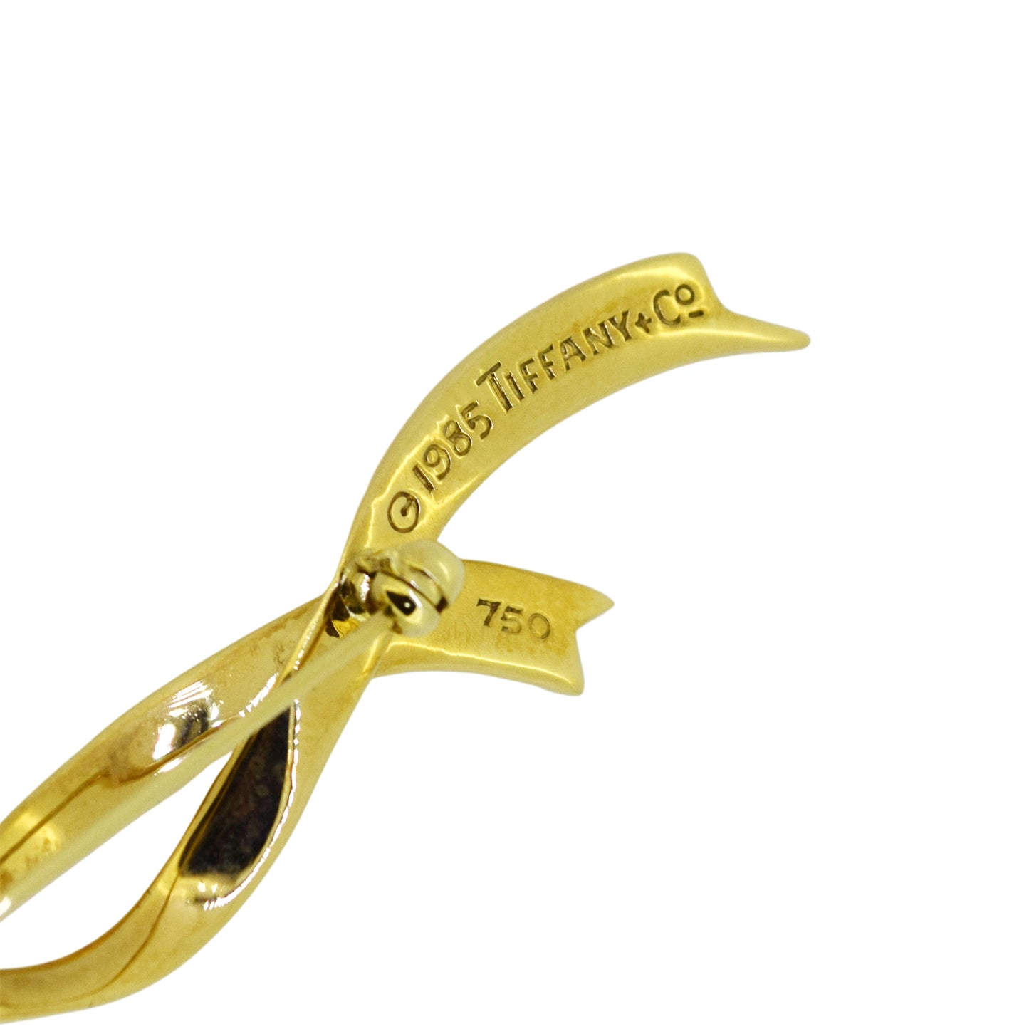 TIFFANY&Co. ティファニー リボン モチーフ K18YG ゴールド レディース ブローチ
