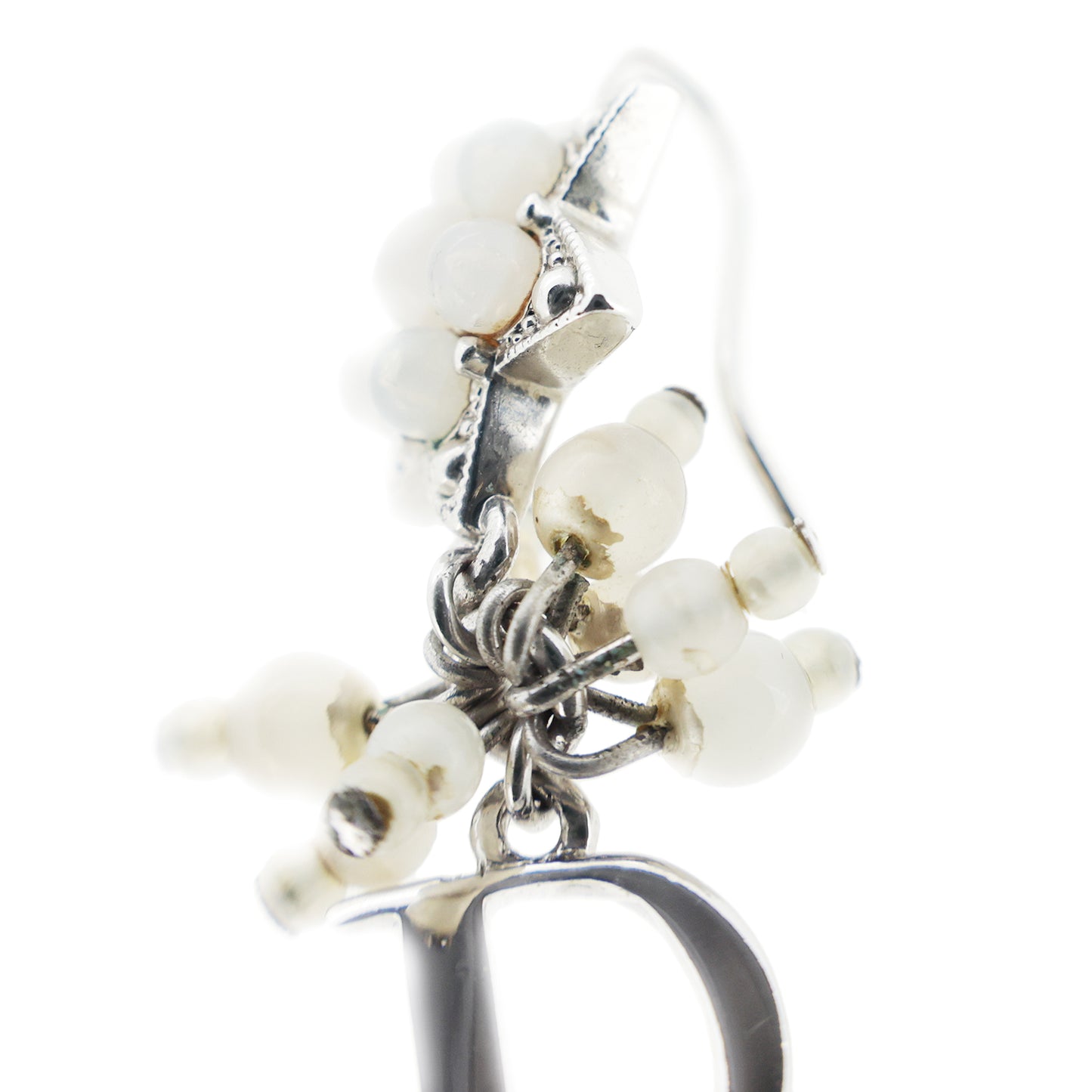 DIOR 迪奥珍珠标志单只银色女士耳环