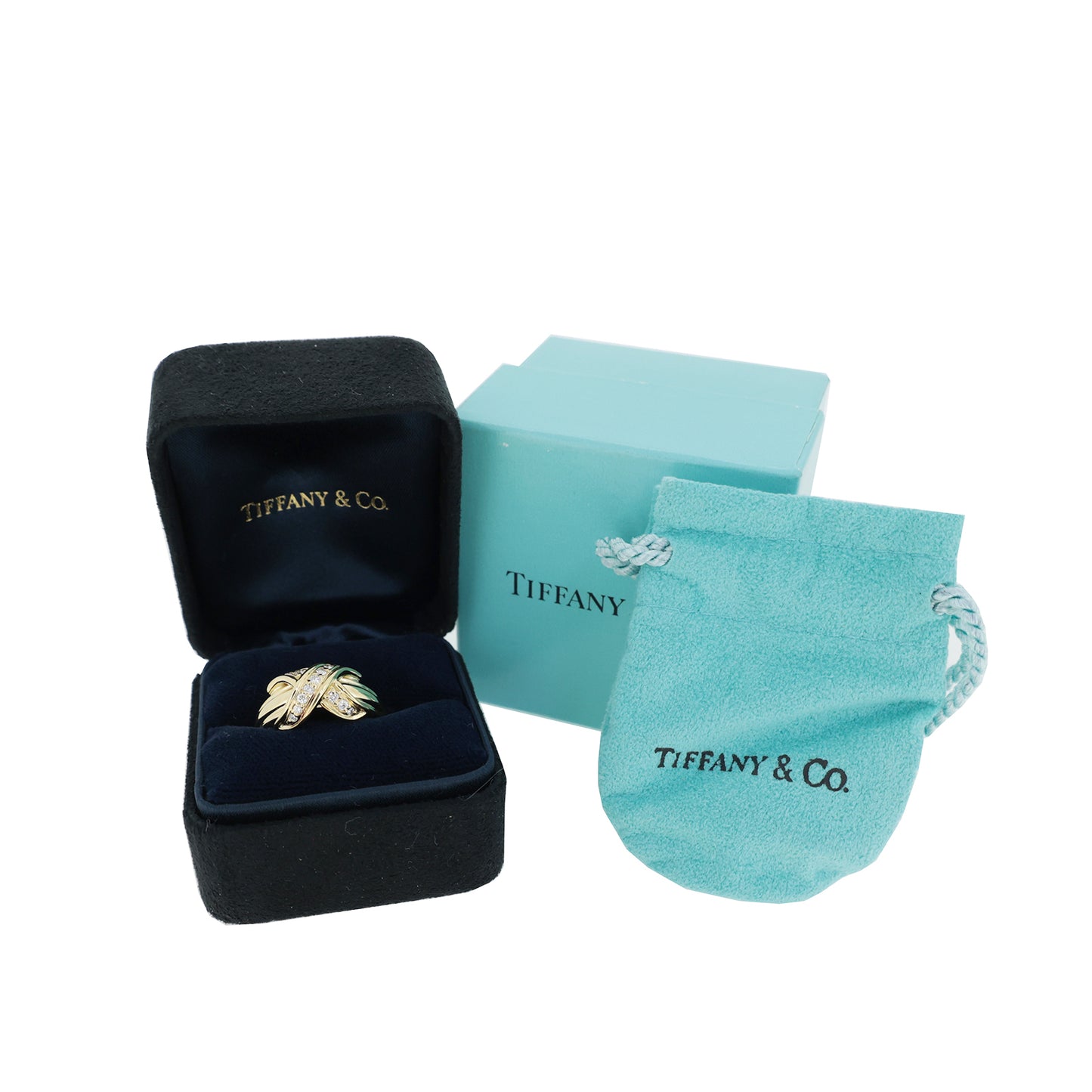 TIFFANY & Co. Tiffany Signature Cross 18K Yellow Gold Diamond Women's Ring