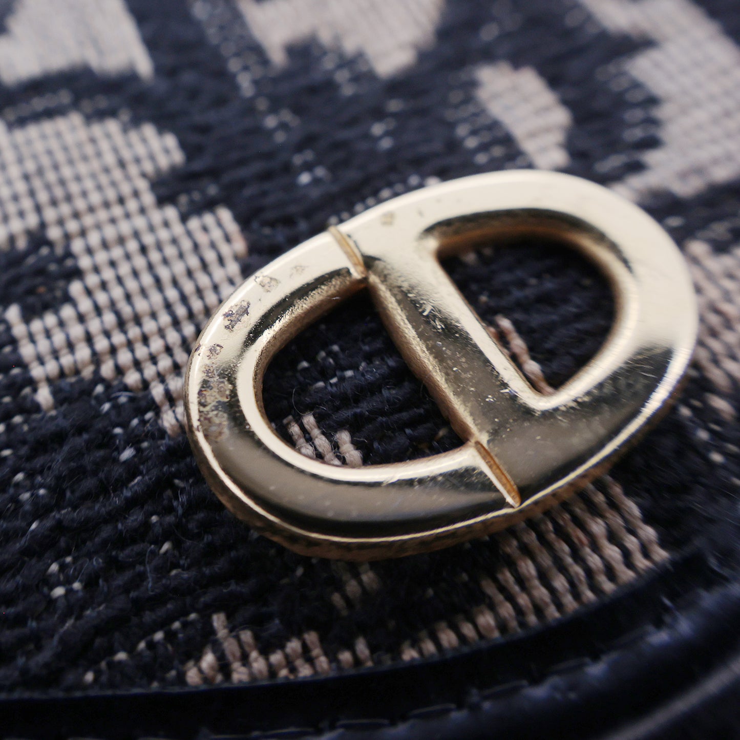 ヴィンテージ DIOR ディオール トロッター チェーン ネイビー レディース ポーチ