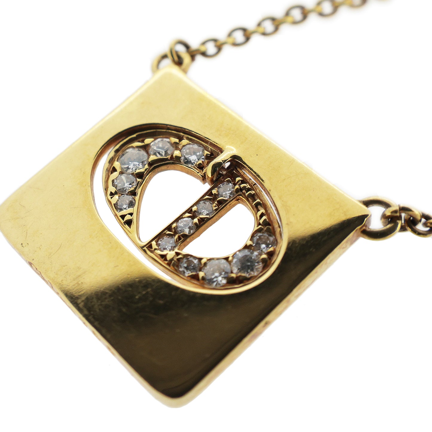 DIOR ディオール CDロゴ K18YG ダイヤモンド 0.38ct ゴールド レディース ネックレス