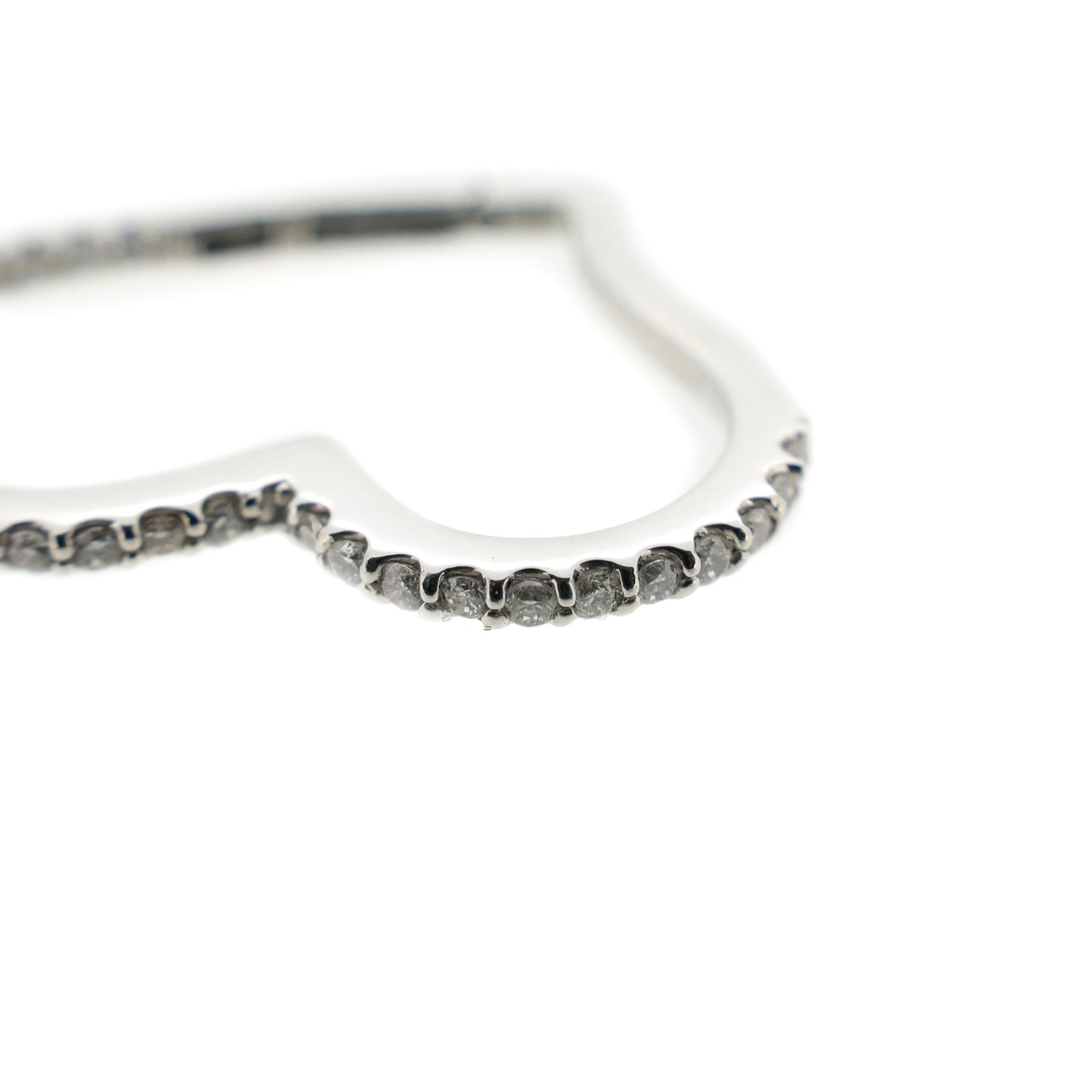 オープンハート Pt950 ダイヤモンド 0.4ct シルバー レディース ピアス