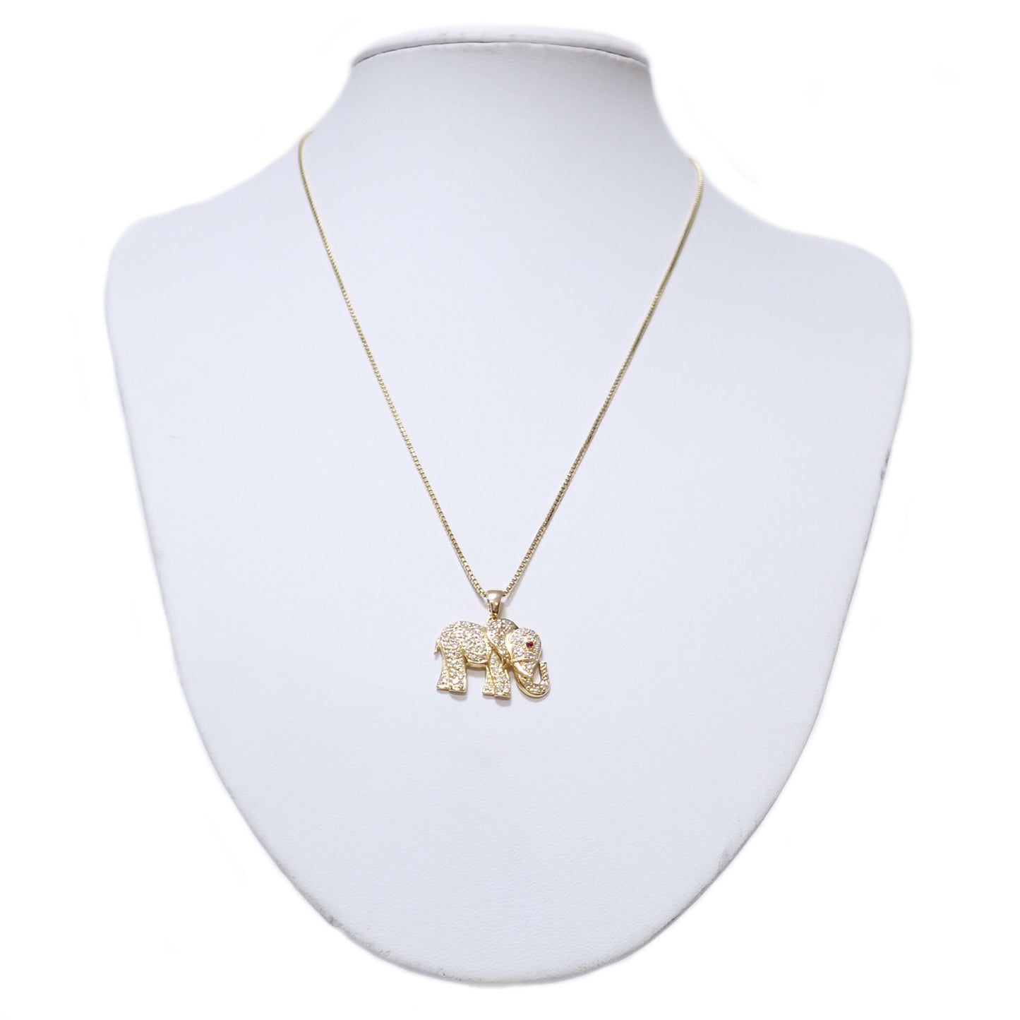 K18YG 象モチーフ ダイヤ 0.35ct 9.3g ゴールド レディース ネックレス