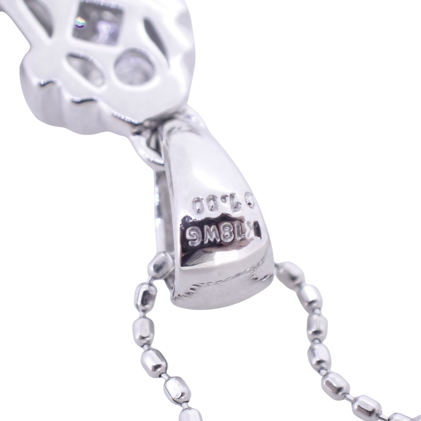 K18WG クロス モチーフ ダイヤ 1.0ct 6.6g シルバー レディース ネックレス