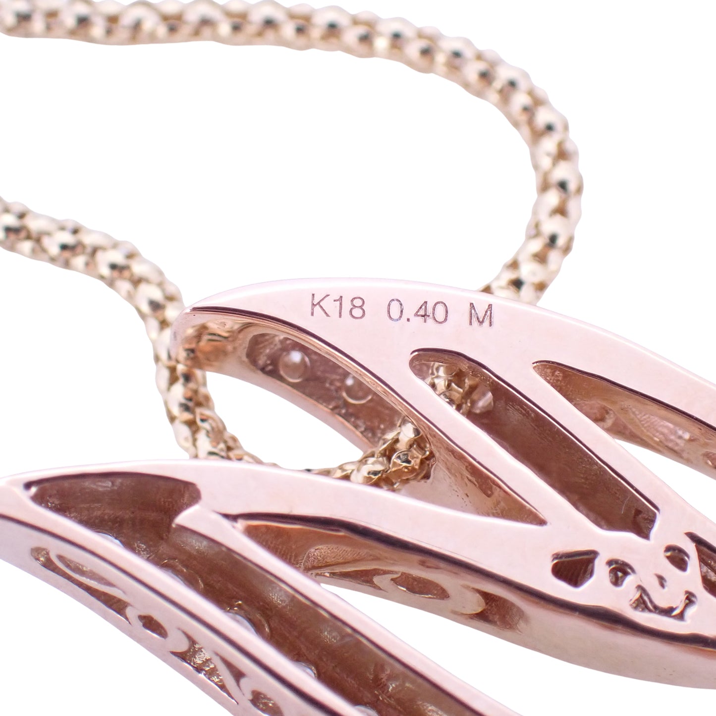 イニシャル M ダイヤ 0.4ct 8.9g モチーフK18PG チェーンK18YG ゴールド レディース ネックレス