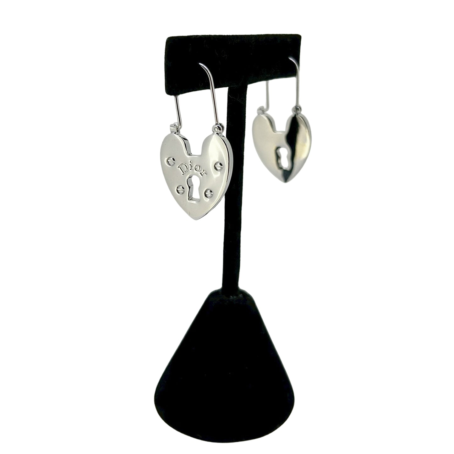 DIOR ディオール ハート パドロック 鍵穴 シルバー シルバー レディース ピアス