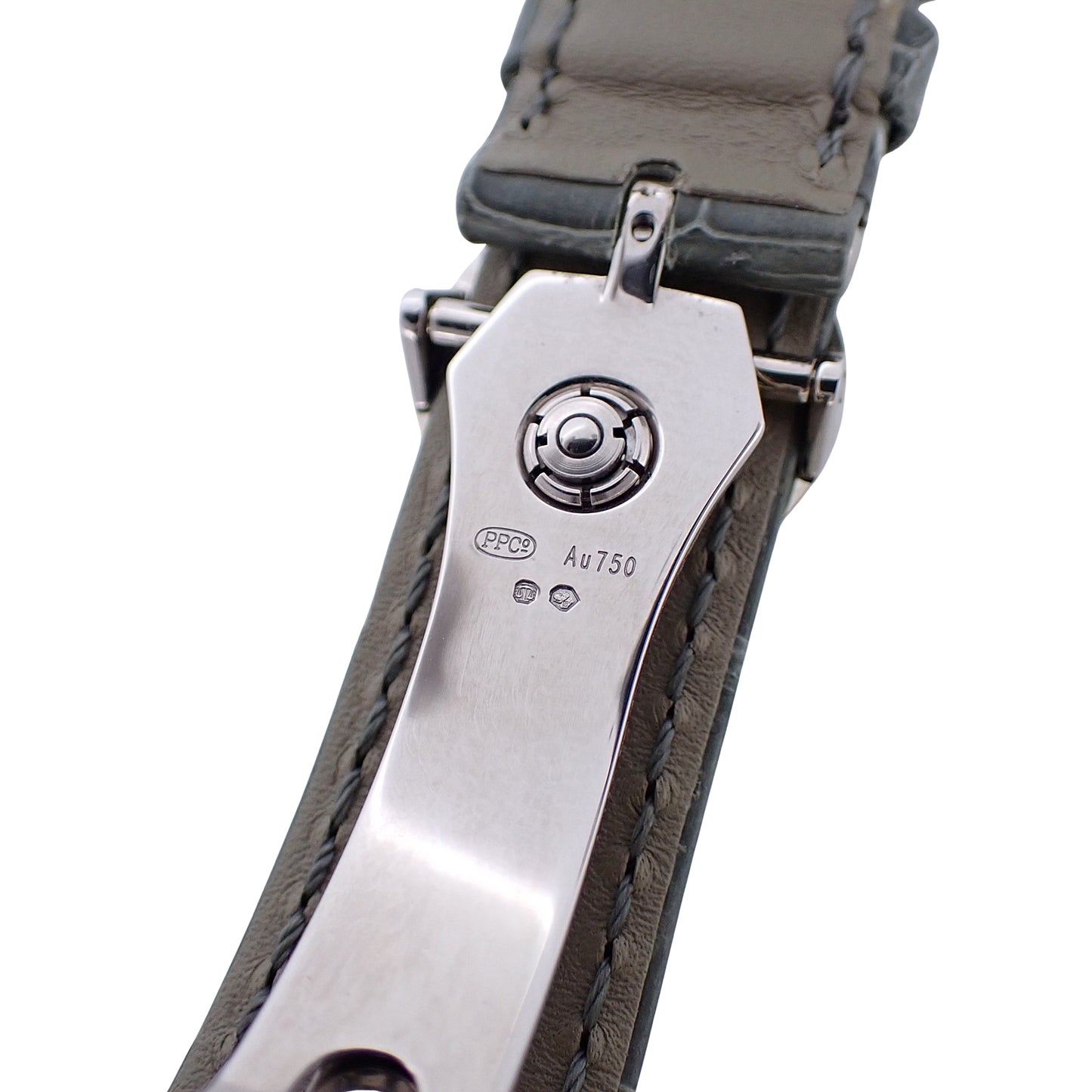 PATEK PHILIPPE パテックフィリップ 純正 レザーベルト K18WG Dバックル付き グレー 20mm グレー メンズ 時計ベルト