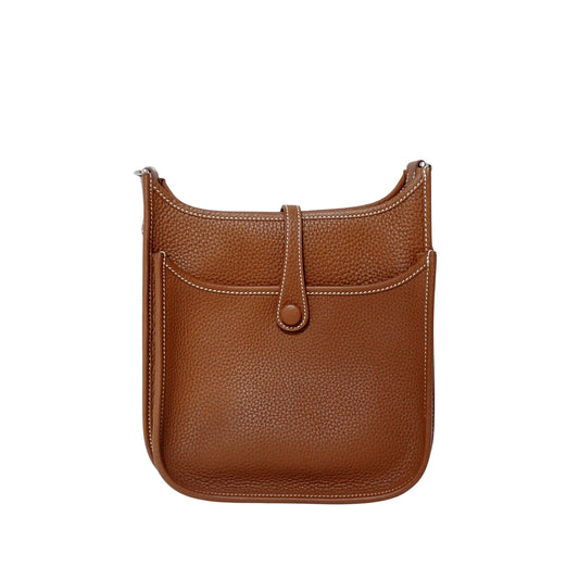 美品 HERMES エルメス エヴリン 23 ゴールド シルバー金具 トリヨンクレマンス G刻印 ブラウン レディース ショルダーバッグ
