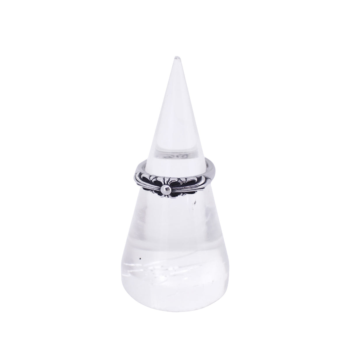 CHROME HEARTS クロムハーツ ベビークラシック フローラルクロス SV925 インボイス有 シルバー メンズ リング 指輪