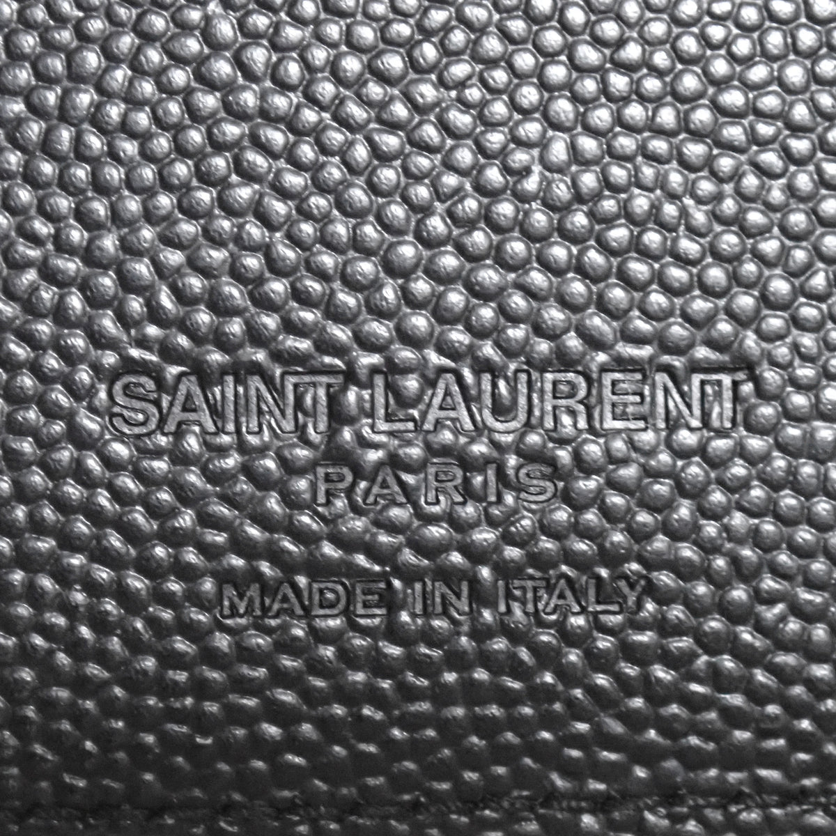 SAINT LAURENT サンローラン マネークリップ ぺブルレザー 378005 BTY0N 1000 ブラック メンズ 二つ折り財布