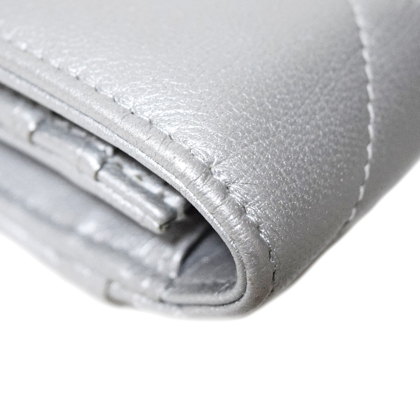 SALE CHANEL シャネル ロングフラップ ウォレット シルバー レディース 長財布