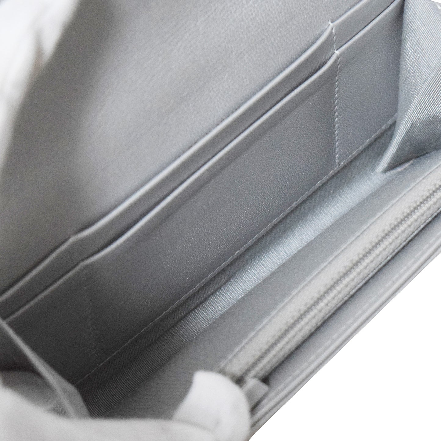 SALE CHANEL シャネル ロングフラップ ウォレット シルバー レディース 長財布