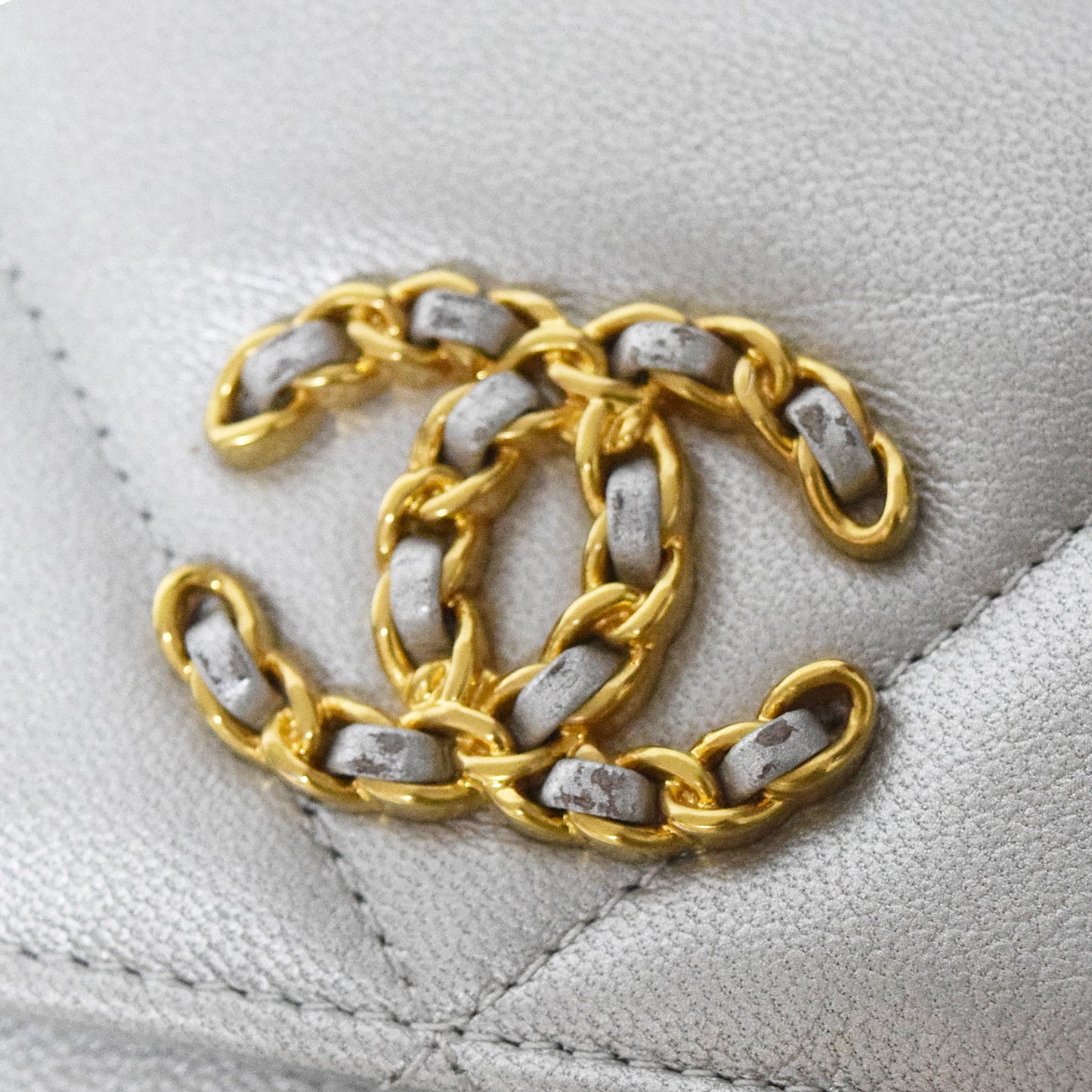 SALE CHANEL シャネル ロングフラップ ウォレット シルバー レディース 長財布