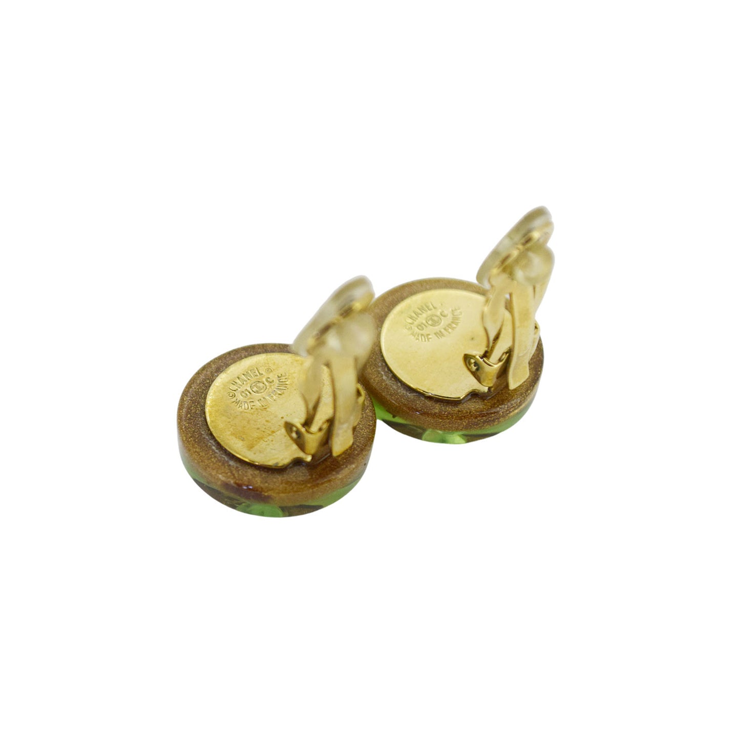 SALE CHANEL シャネル クローバー ラインストーン 01C ゴールド レディース イヤリング