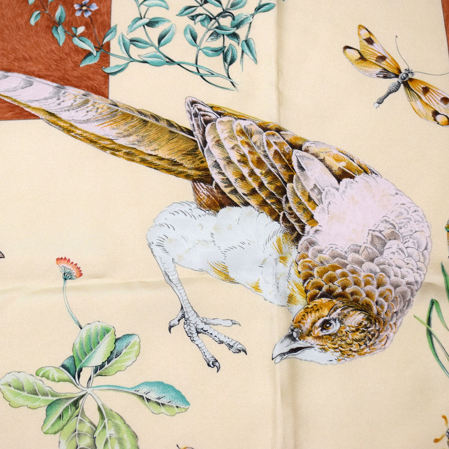 SALE HERMES エルメス カレ90 アウトドアライフ フクロウ La vie au grand air ブラウン レディース スカーフ