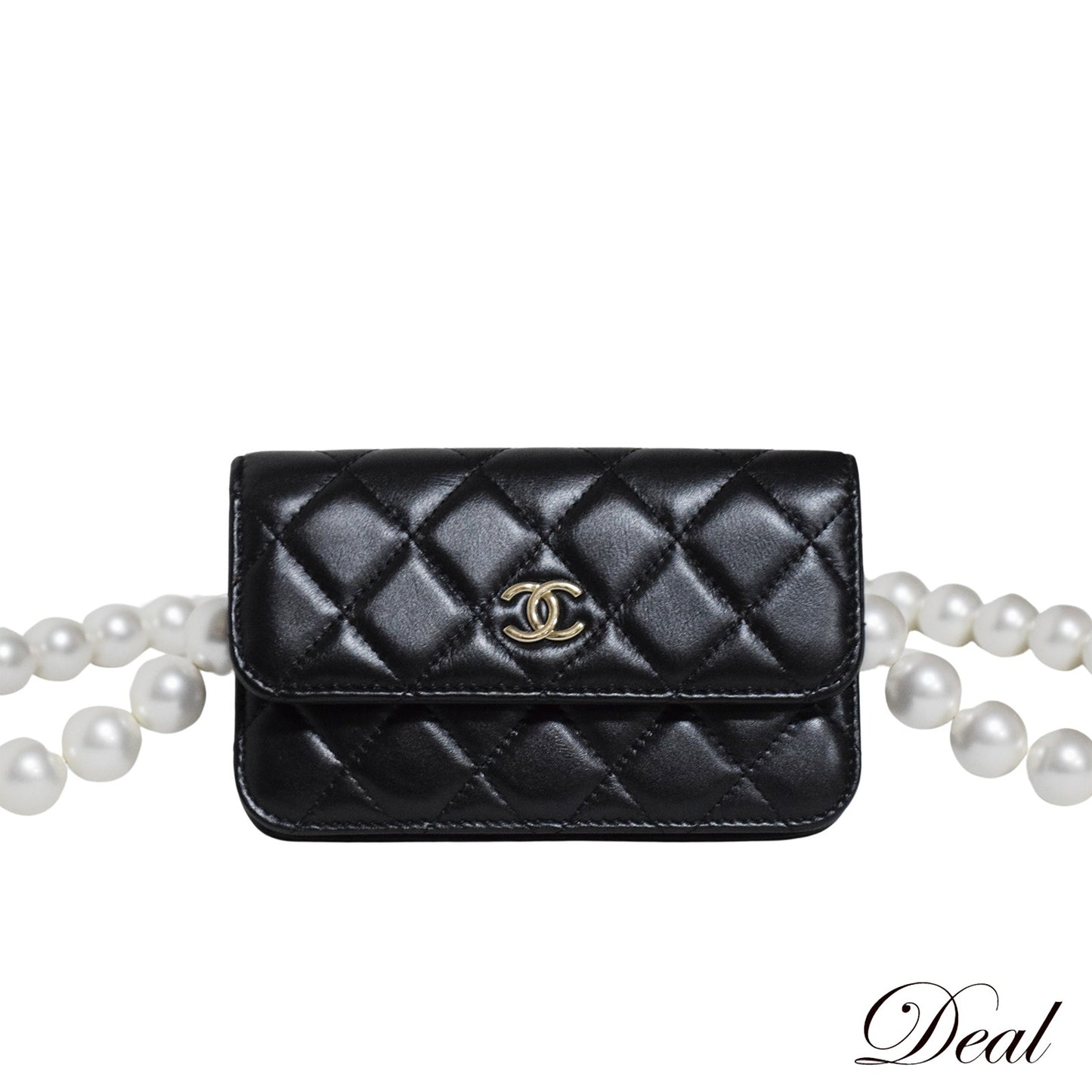 SALE 美品 CHANEL シャネル ミニマトラッセ パールチェーン AP1839 チェーンウォレット ブラック レディース ショルダーバッグ