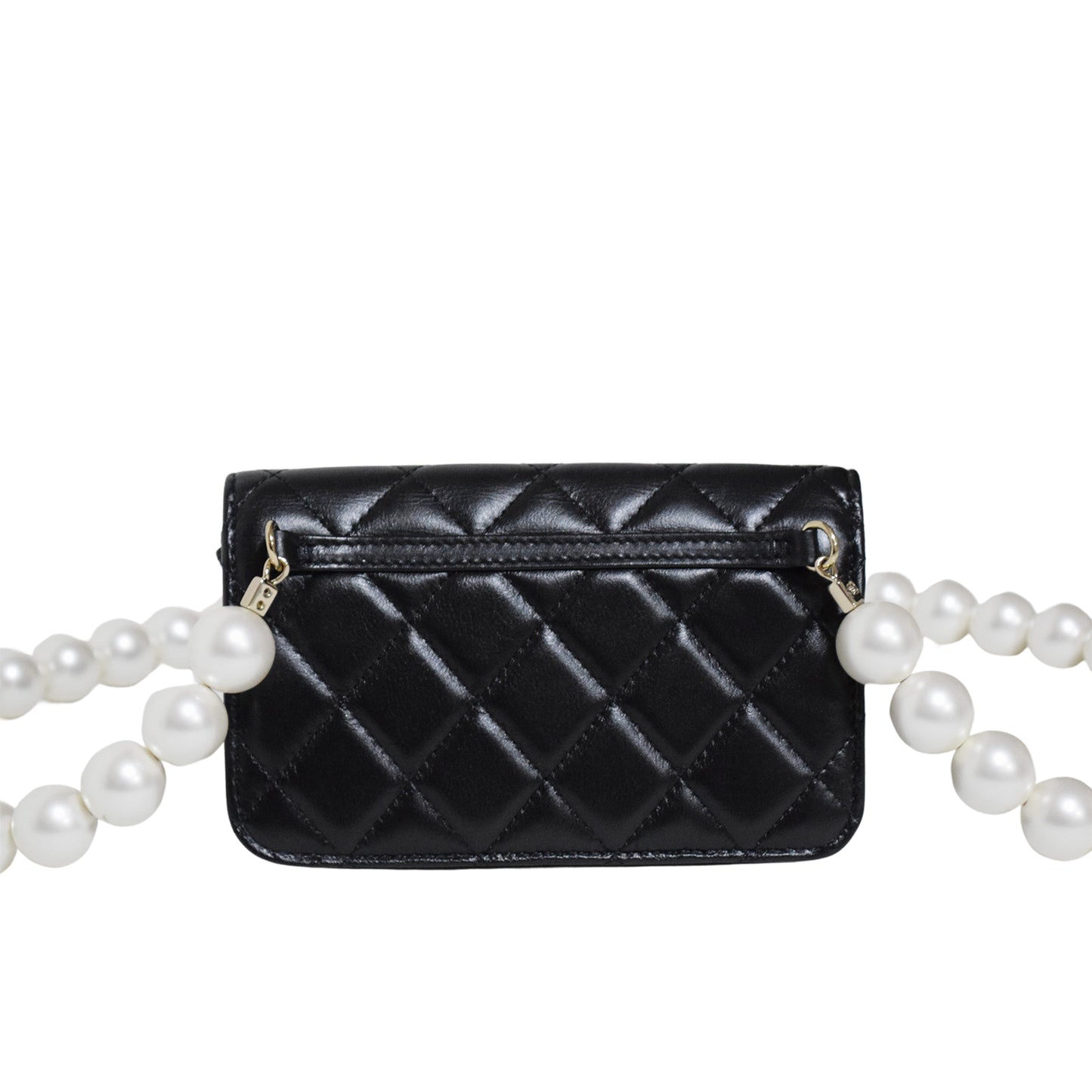 SALE 美品 CHANEL シャネル ミニマトラッセ パールチェーン AP1839 チェーンウォレット ブラック レディース ショルダーバッグ