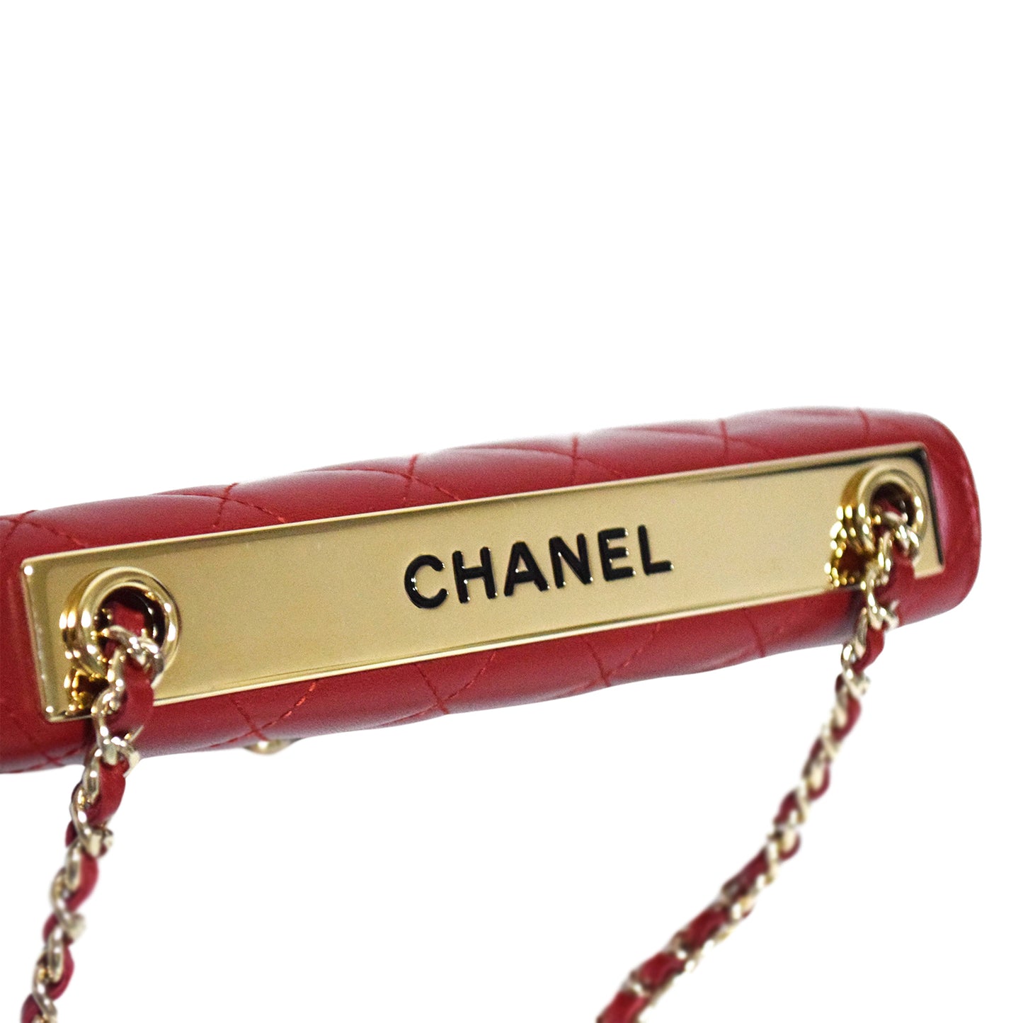 SALE CHANEL シャネル マトラッセ ロゴプレート 赤 レッド レディース チェーンウォレット