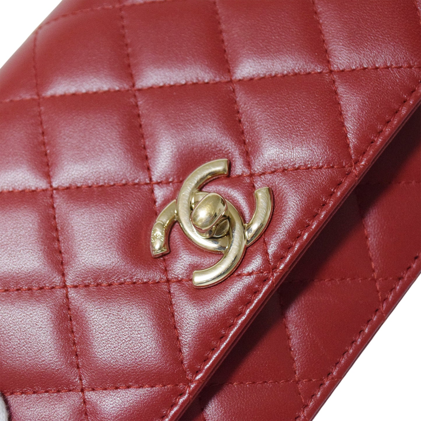 SALE CHANEL シャネル マトラッセ ロゴプレート 赤 レッド レディース チェーンウォレット