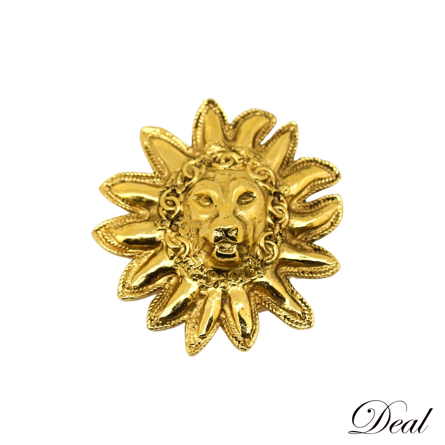 SALE CHANEL シャネル ヴィンテージ ライオン ココマーク ゴールド レディース ブローチ