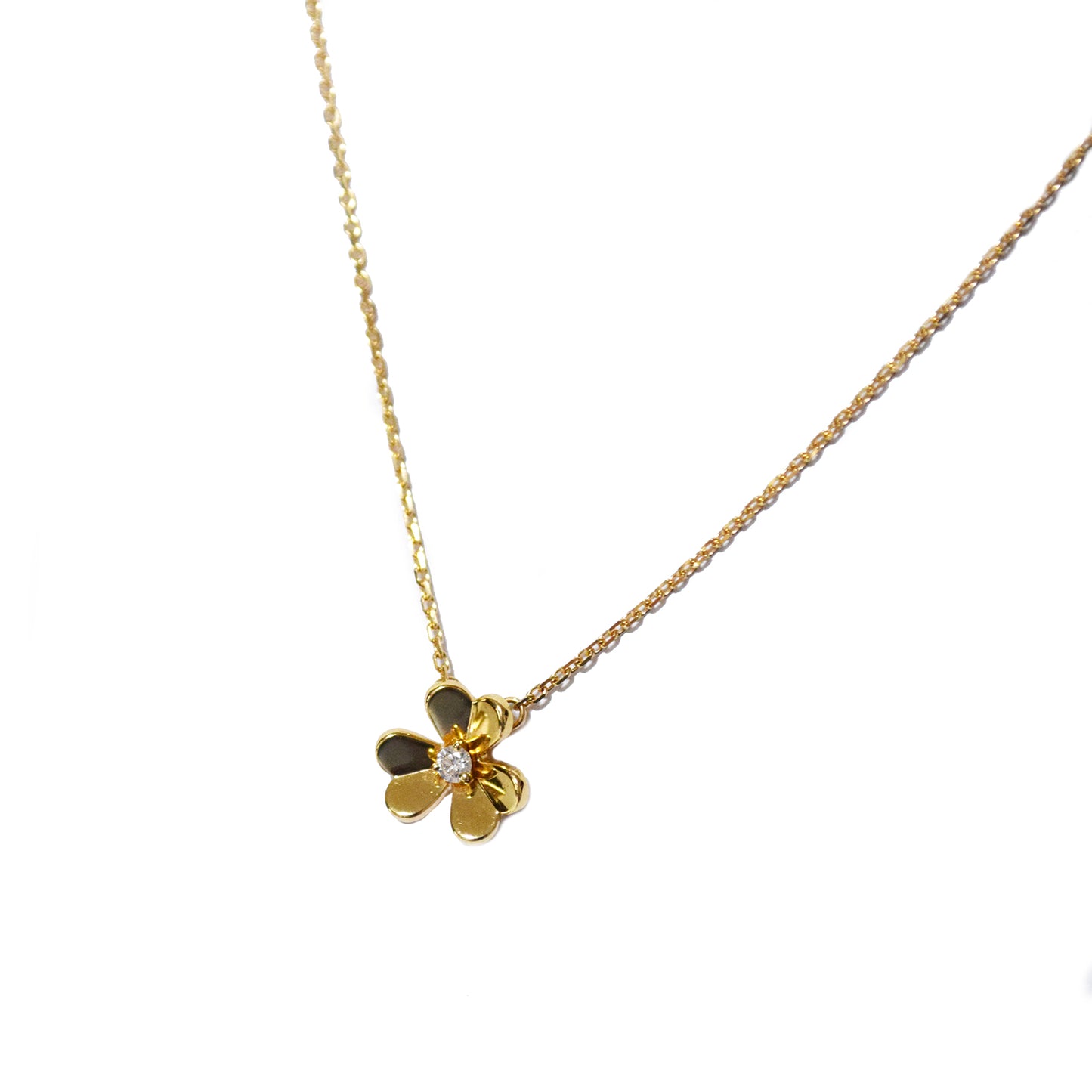 SALE Van Cleef & Arpels ヴァンクリーフ＆アーペル ミニ フリヴォル 1Pダイヤ K18YG VCARP0J100 ゴールド レディース ネックレス