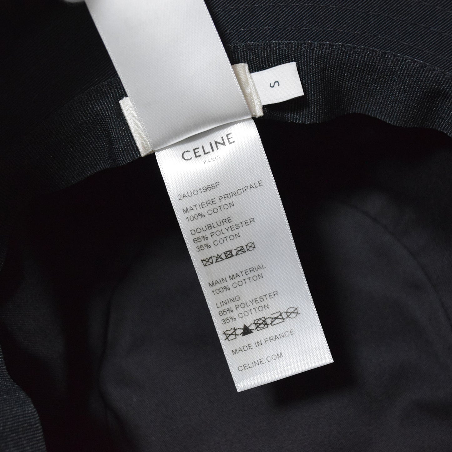 SALE CELINE セリーヌ ロゴ エンブロイダリー バケットハット 2AUO1968P スパンコール ブラック レディース 帽子