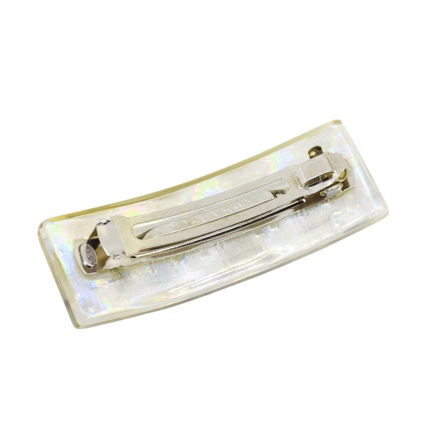 SALE CHANEL シャネル ロゴ バレッタ メタリックシルバー 97P クリア レディース バレッタ