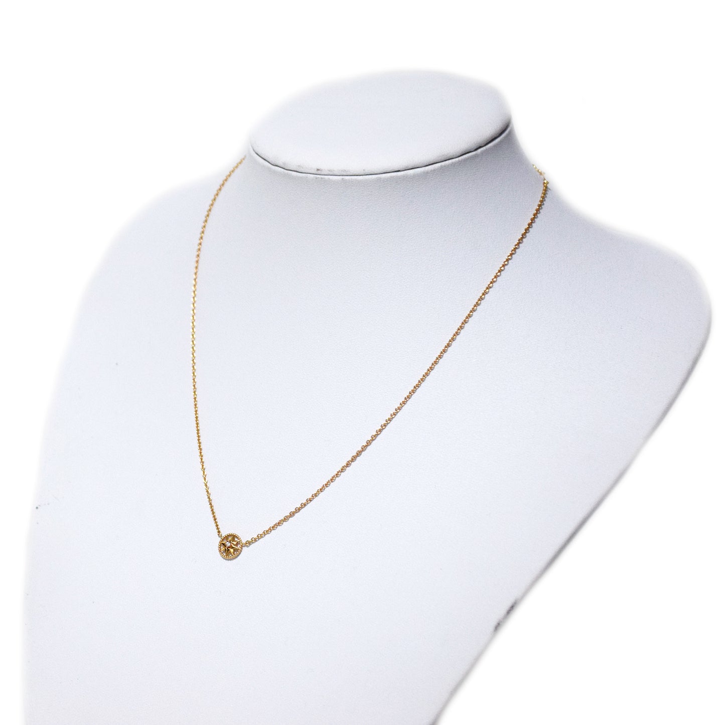 SALE DIOR Rose Devant 1 Diamond K18PG Gold Women's Necklace JRDV95170