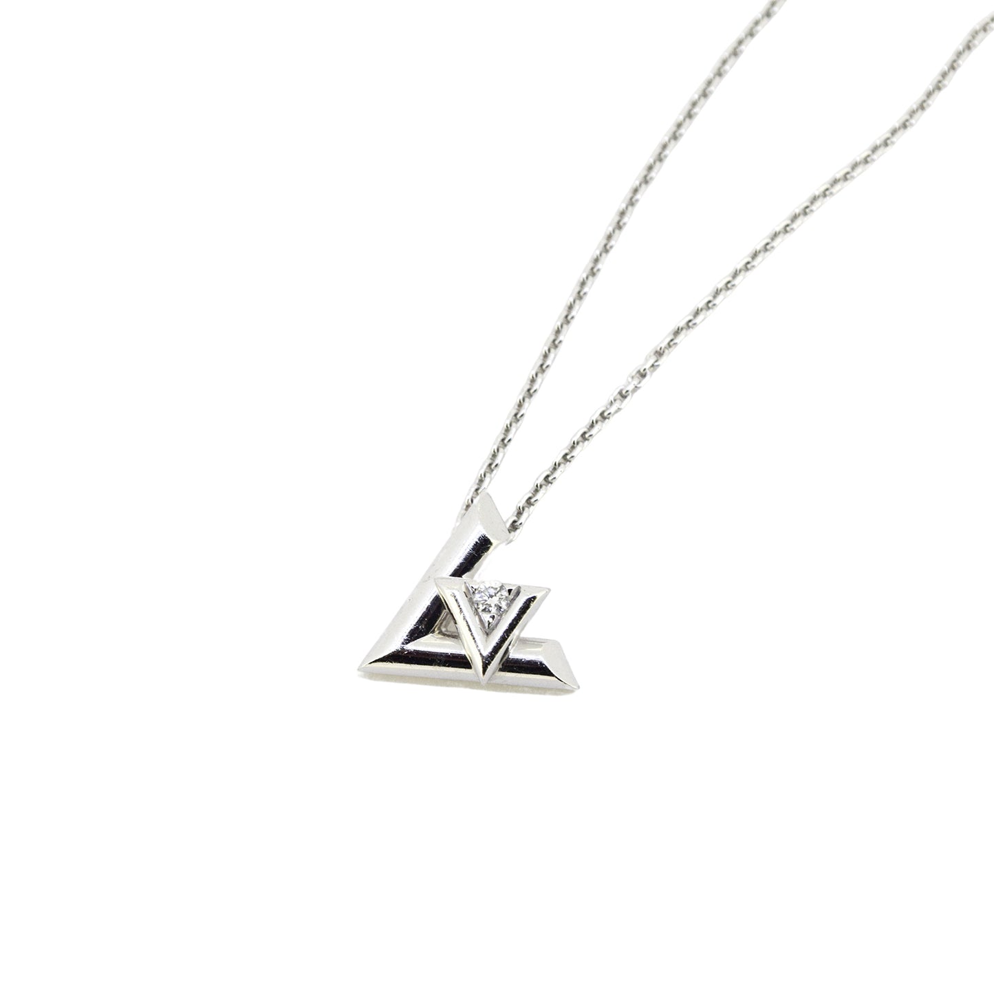 SALE LOUIS VUITTON ルイ・ヴィトン ペンダント LV ヴォルト ワン PM Q93806 K18WG ダイヤ シルバー レディース ネックレス
LV