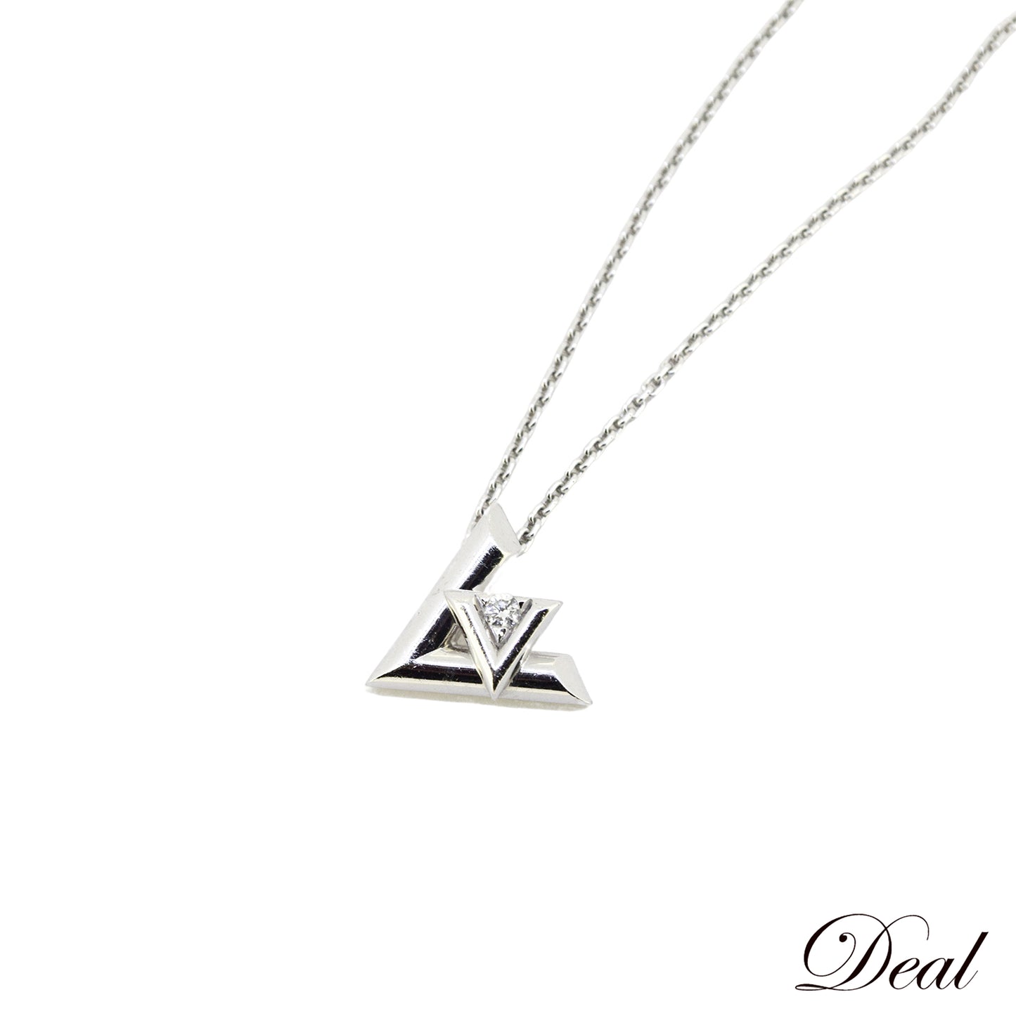 SALE LOUIS VUITTON ルイ・ヴィトン ペンダント LV ヴォルト ワン PM Q93806 K18WG ダイヤ シルバー レディース ネックレス
LV