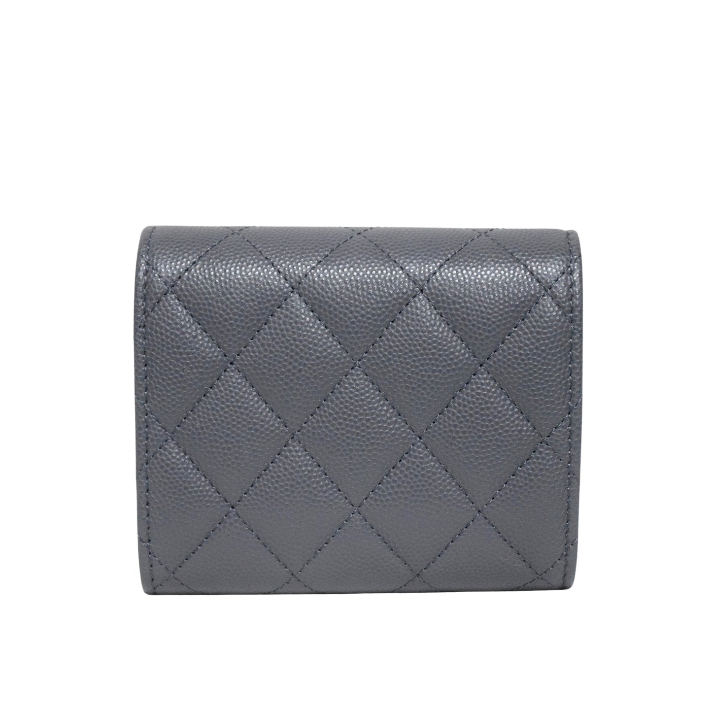 CHANEL シャネル スモール フラップウォレット キャビア AP3604 ラインストーン グレー レディース 三つ折り財布