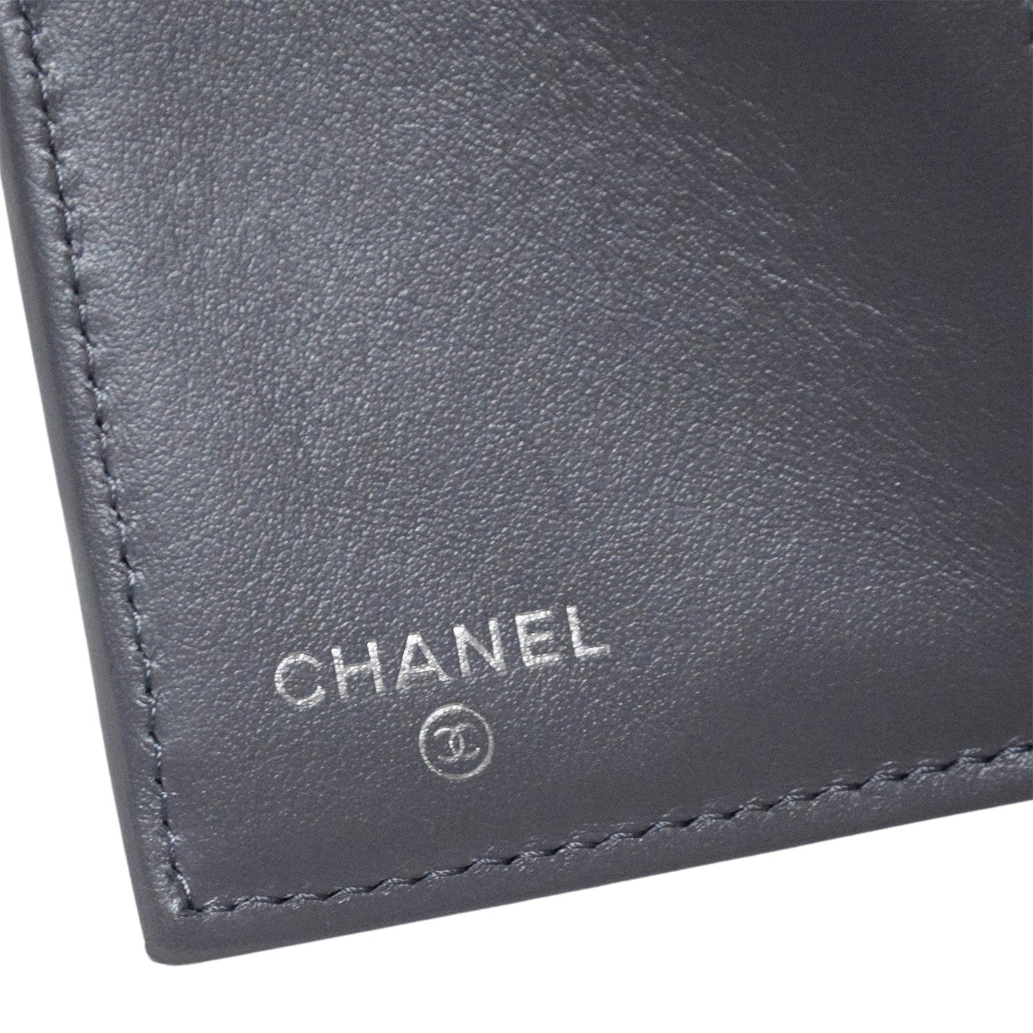 CHANEL シャネル スモール フラップウォレット キャビア AP3604 ラインストーン グレー レディース 三つ折り財布