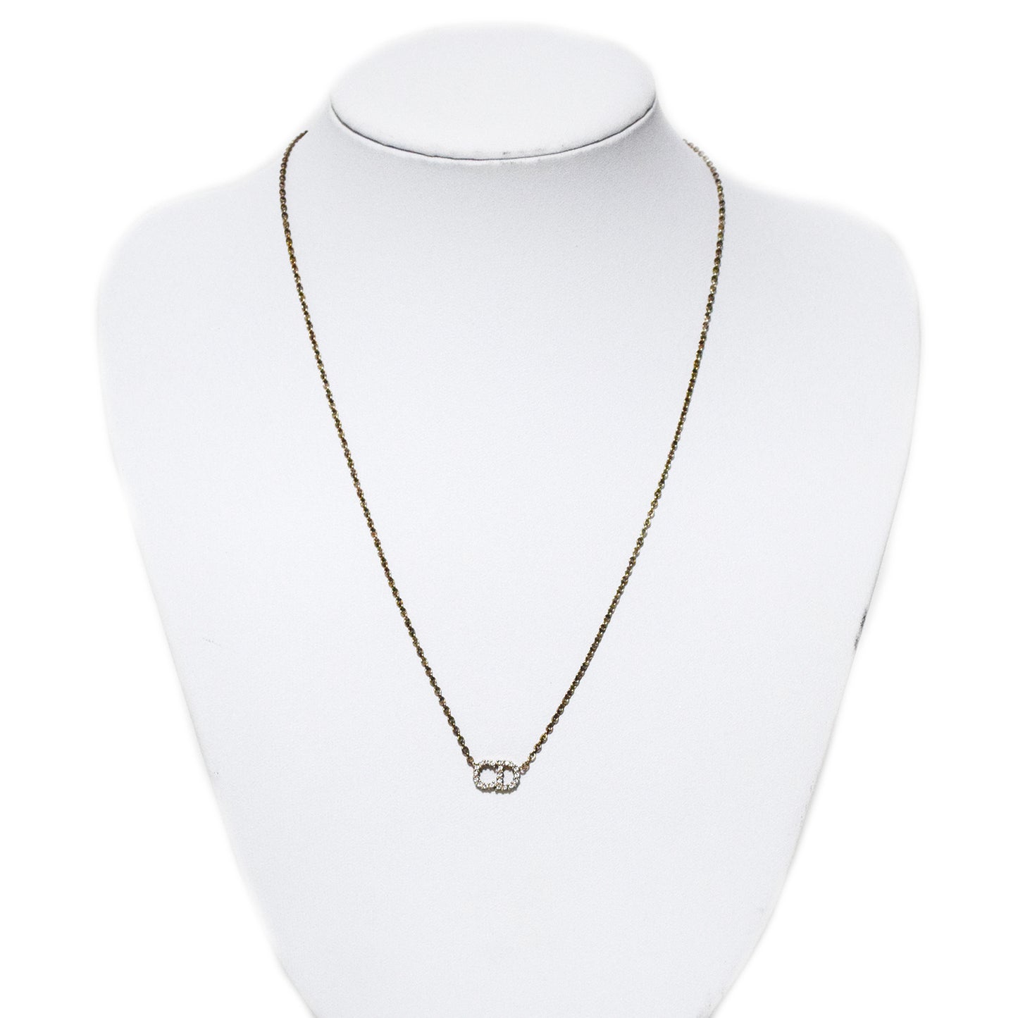 DIOR ディオール  CDロゴ ラインストーン  ゴールド  レディース ネックレス