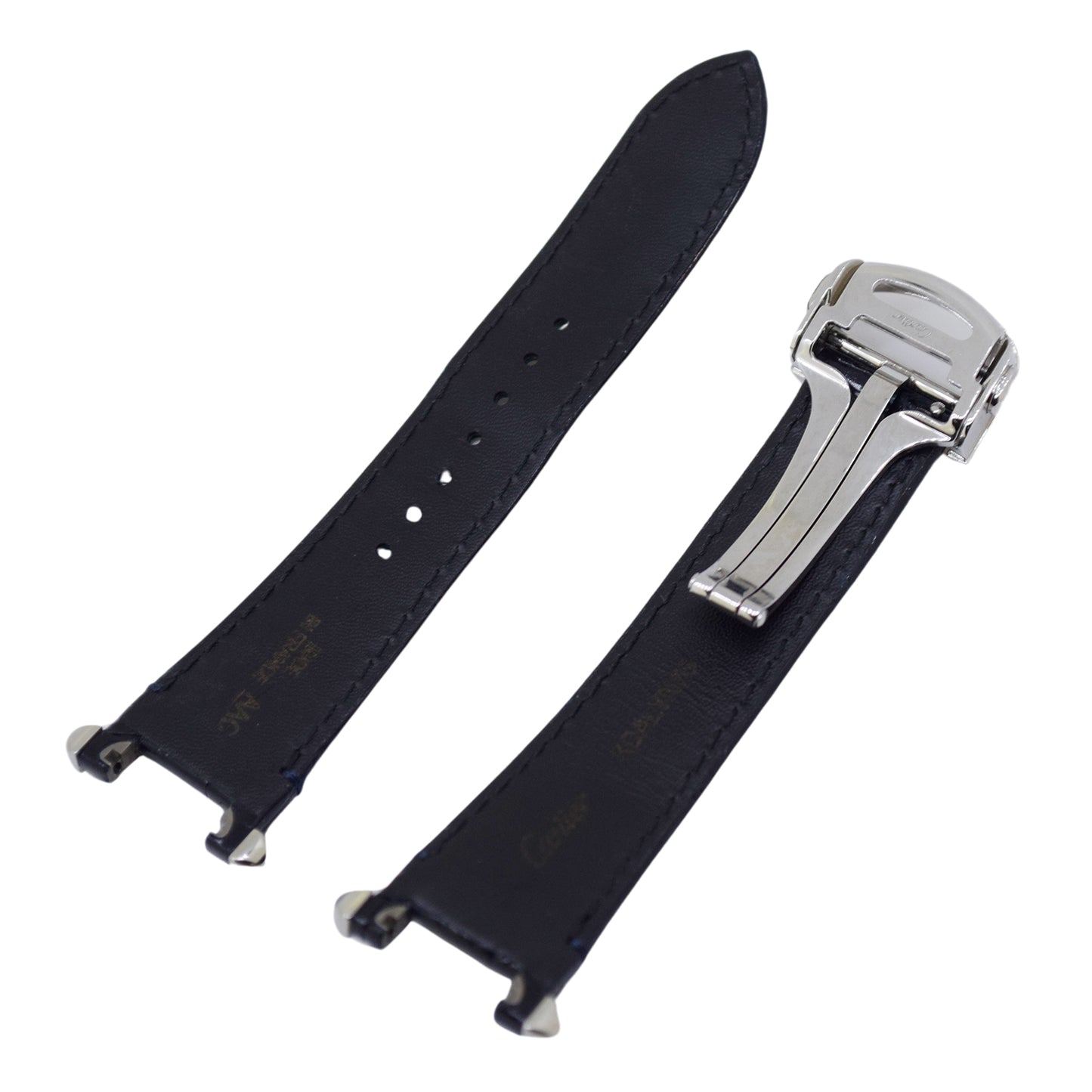 Cartier カルティエ 純正 レザーベルト パシャ Dバックル付 ワンタッチ対応 ブラック メンズ 時計ベルト
