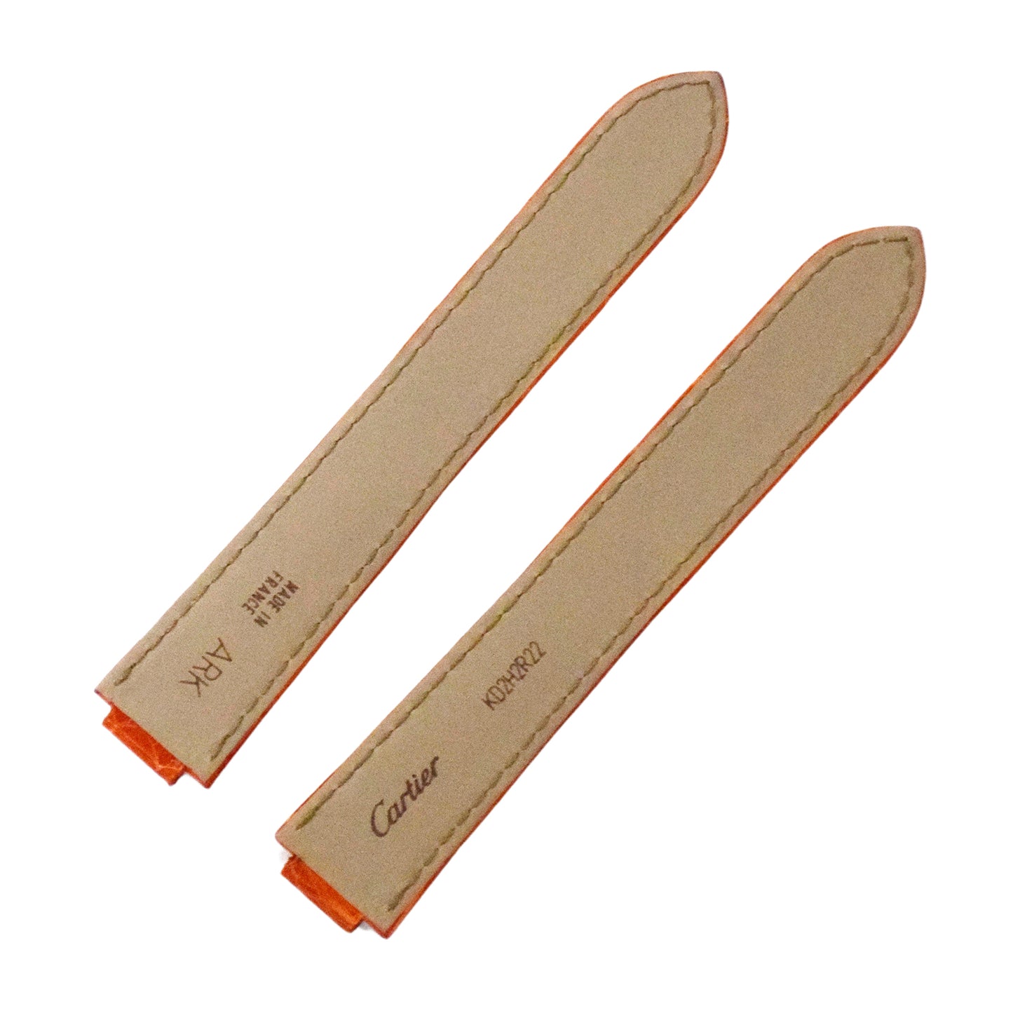 未使用 保管品 Cartier カルティエ 純正 クロコ レザーベルト オレンジ レディース 時計ベルト