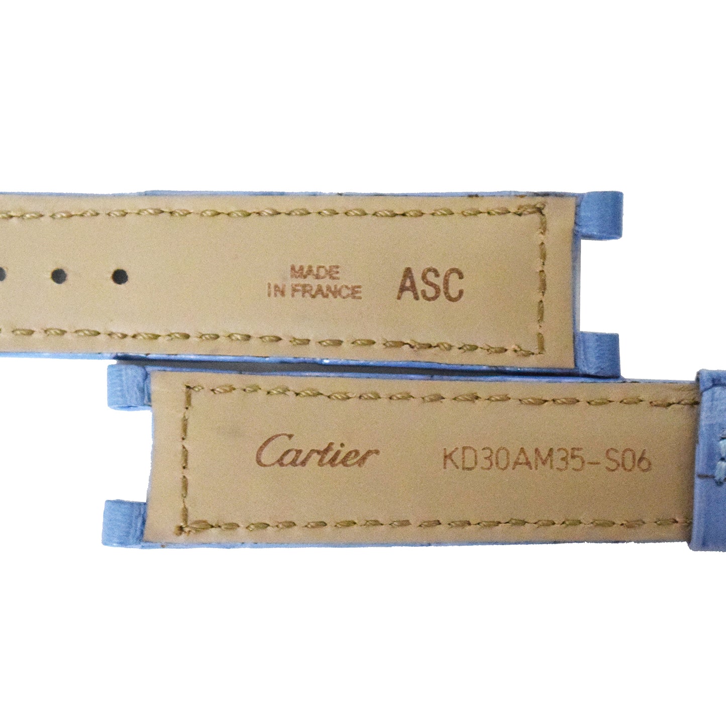 未使用 保管品 Cartier カルティエ 純正 クロコ レザーベルト パシャ ブルー レディース 時計ベルト