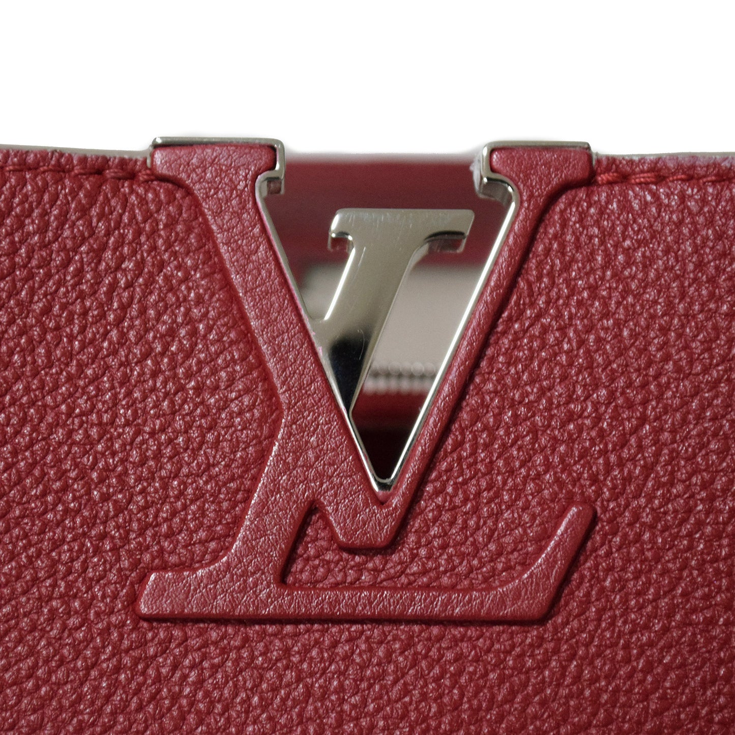 LOUIS VUITTON Capucines MM Coquelicot M94631 Taurillon Leather Red Women's Handbag
 LV