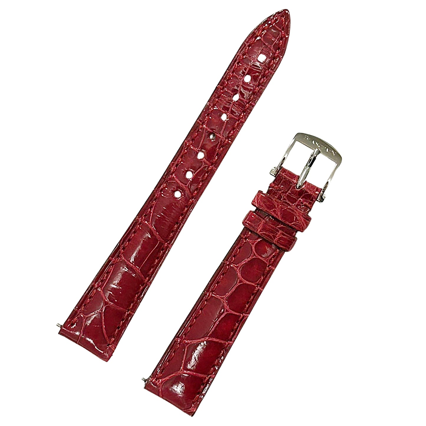Blancpain Genuine Leather Strap with One-Touch Buckle, Red, Women's Watch Strap
