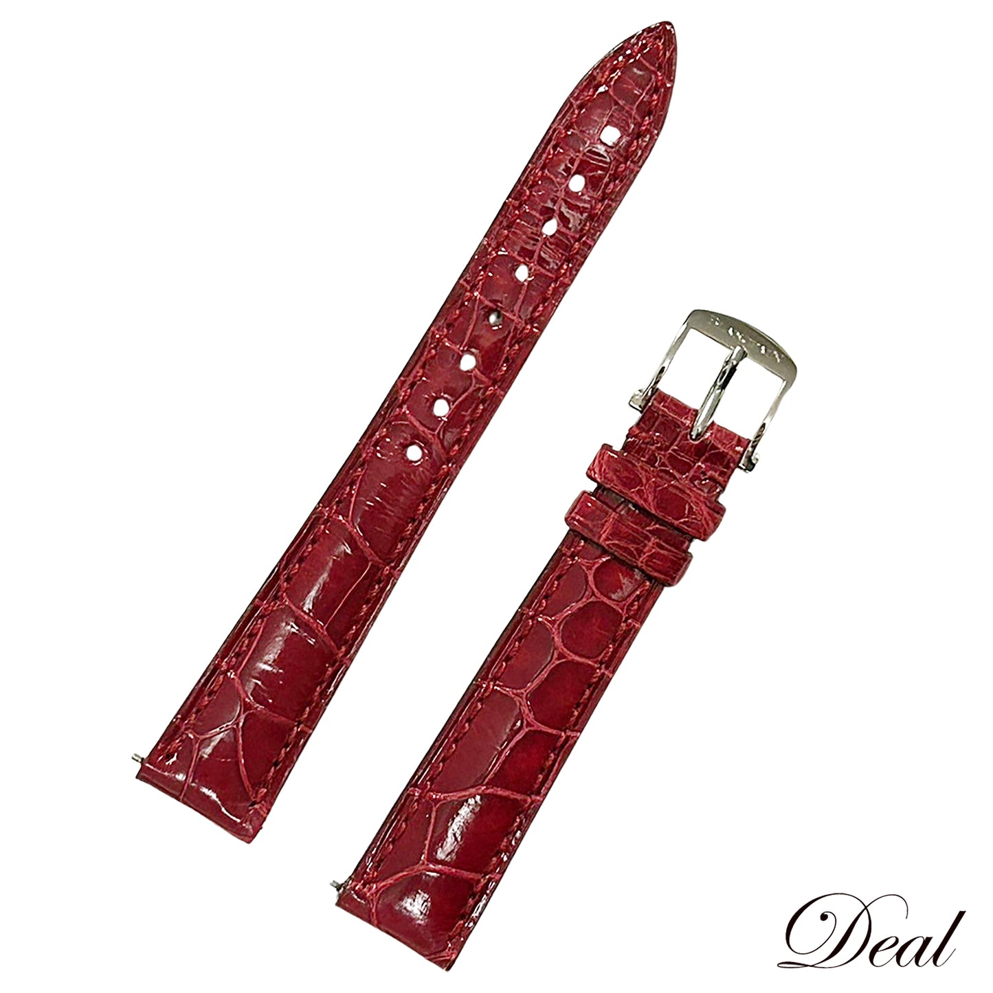 Blancpain Genuine Leather Strap with One-Touch Buckle, Red, Women's Watch Strap