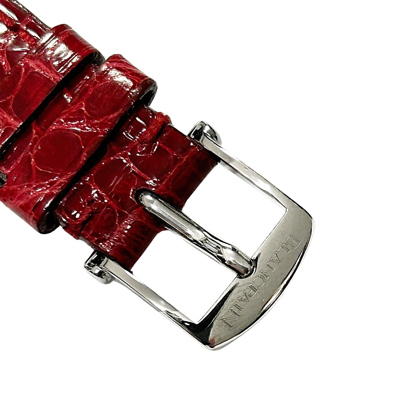 Blancpain Genuine Leather Strap with One-Touch Buckle, Red, Women's Watch Strap