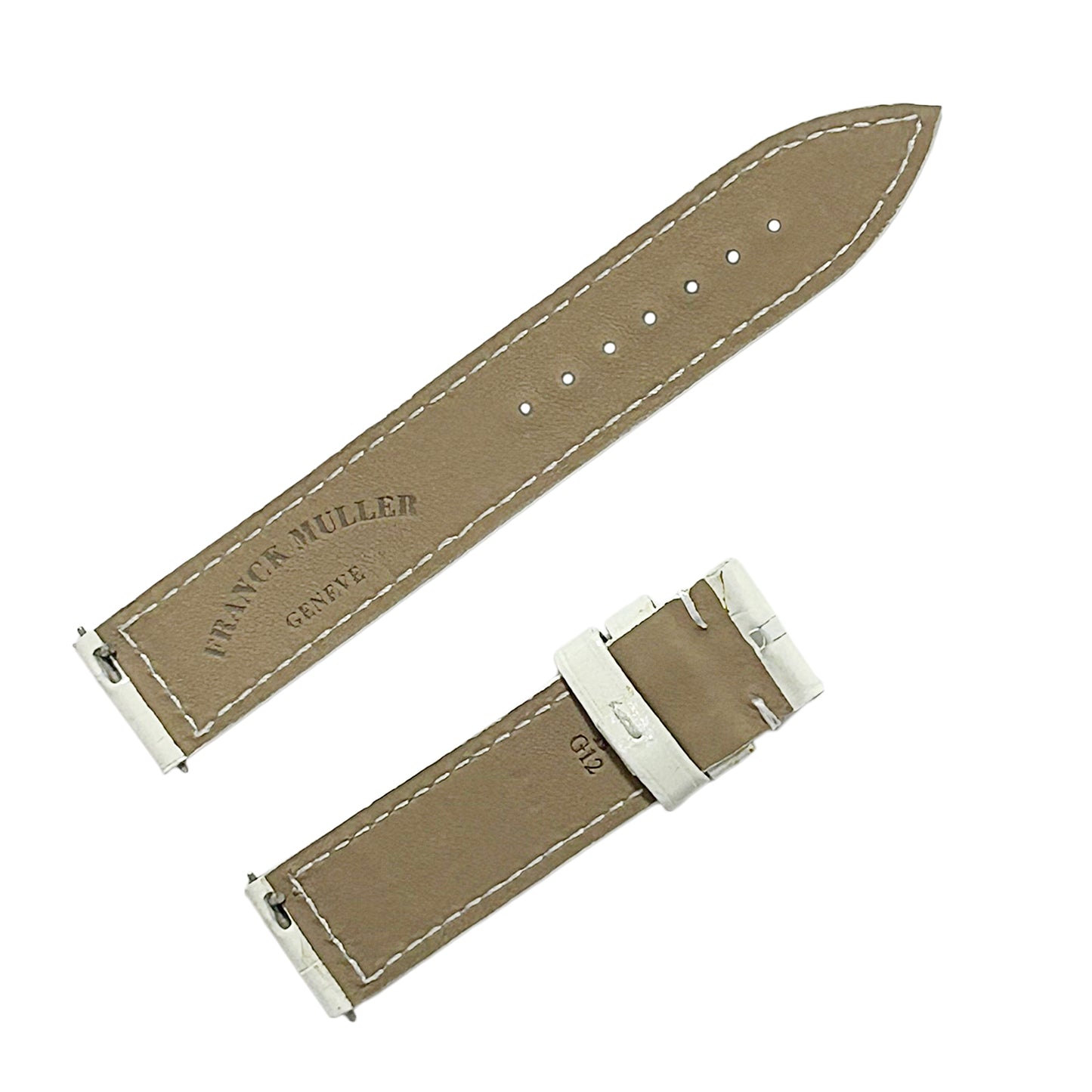 未使用 保管品 FRANCK MULLER フランクミュラー  純正 レザーベルト  ワンタッチ式  ホワイト  レディース 時計ベルト