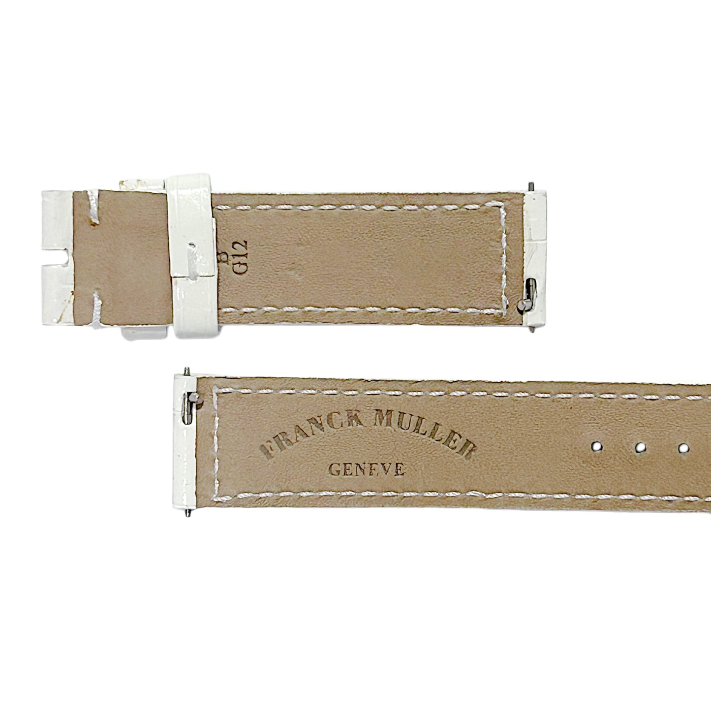 未使用 保管品 FRANCK MULLER フランクミュラー  純正 レザーベルト  ワンタッチ式  ホワイト  レディース 時計ベルト